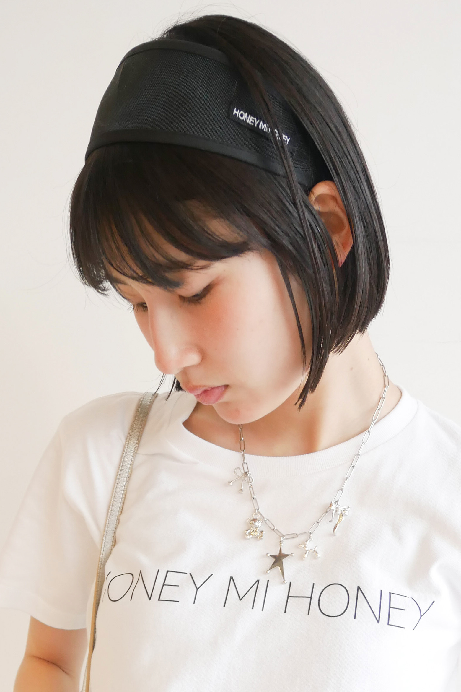 【HONEY MI HONEY】HONEY logo mesh headband