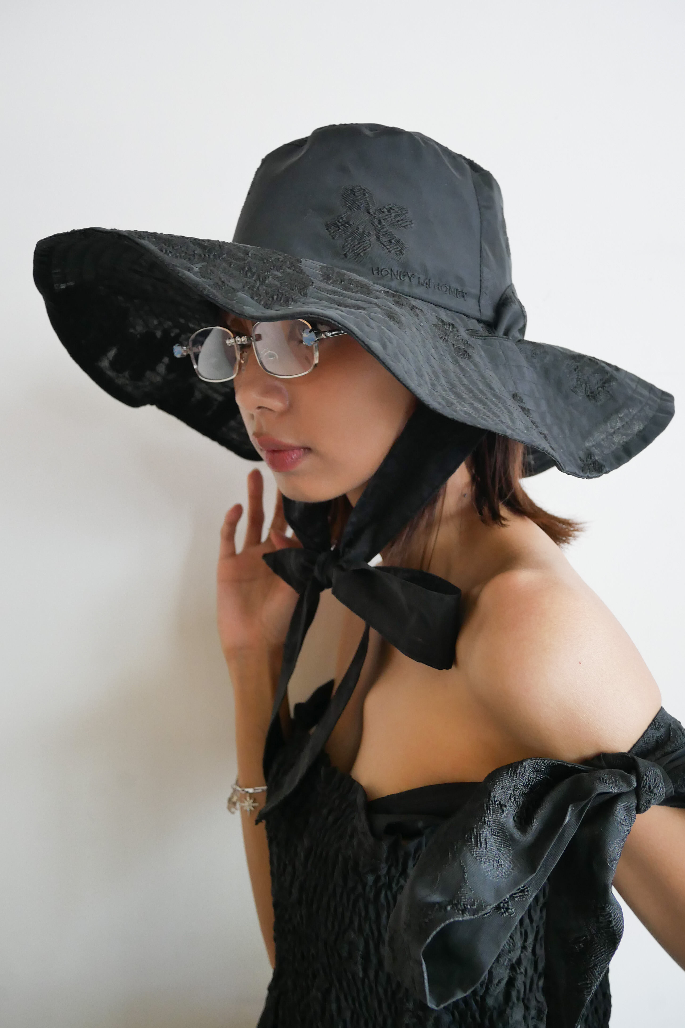HONEY MI HONEY｜flower organdie frill ribbon hat｜フラワー