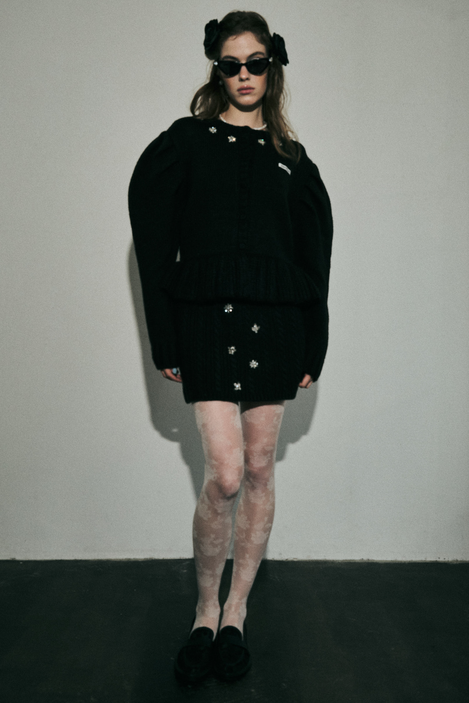 bijou puff knit cardigan | HONEY MI HONEY
