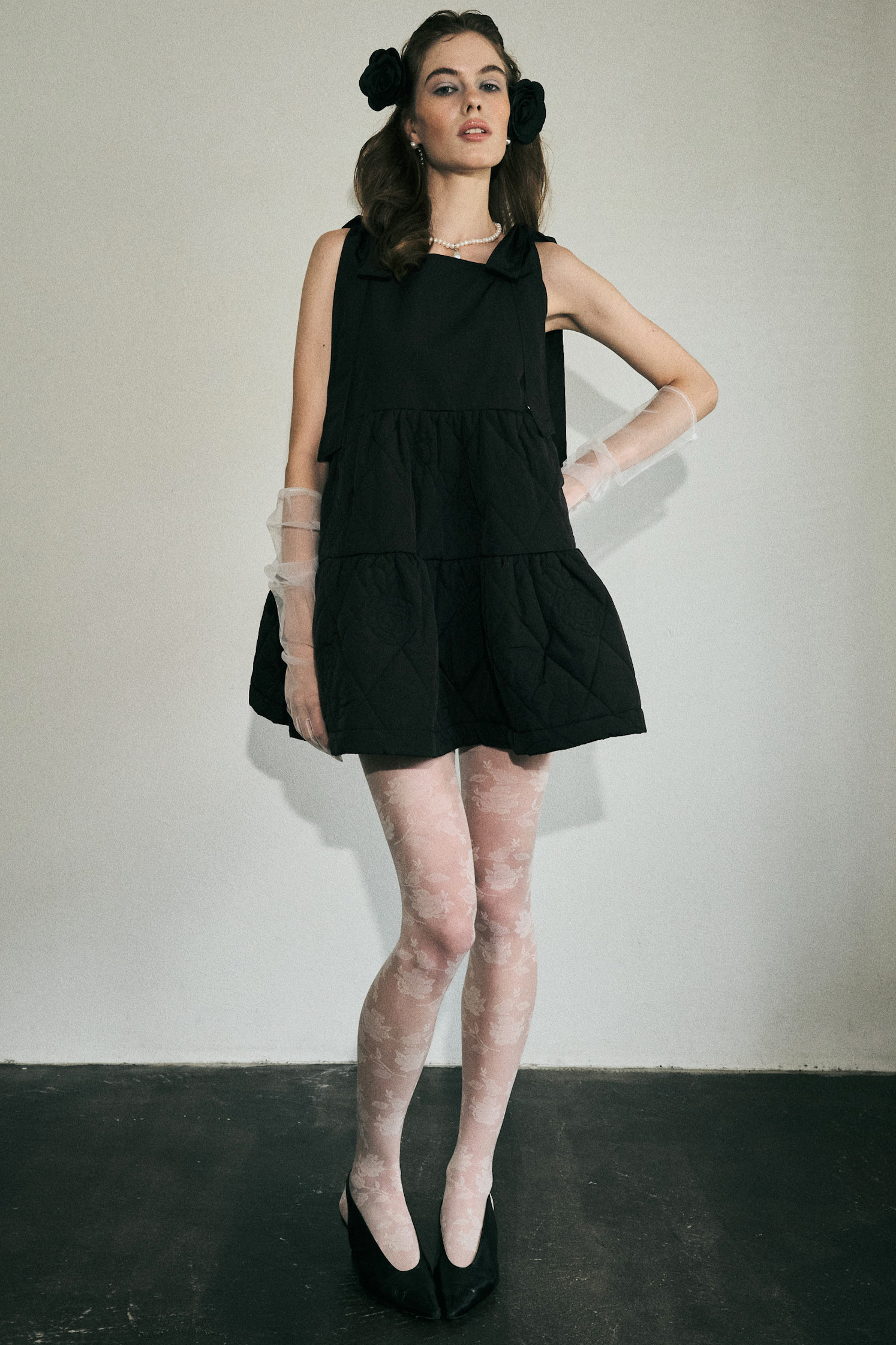 rose quilting ribbon mini one-piece | HONEY MI HONEY