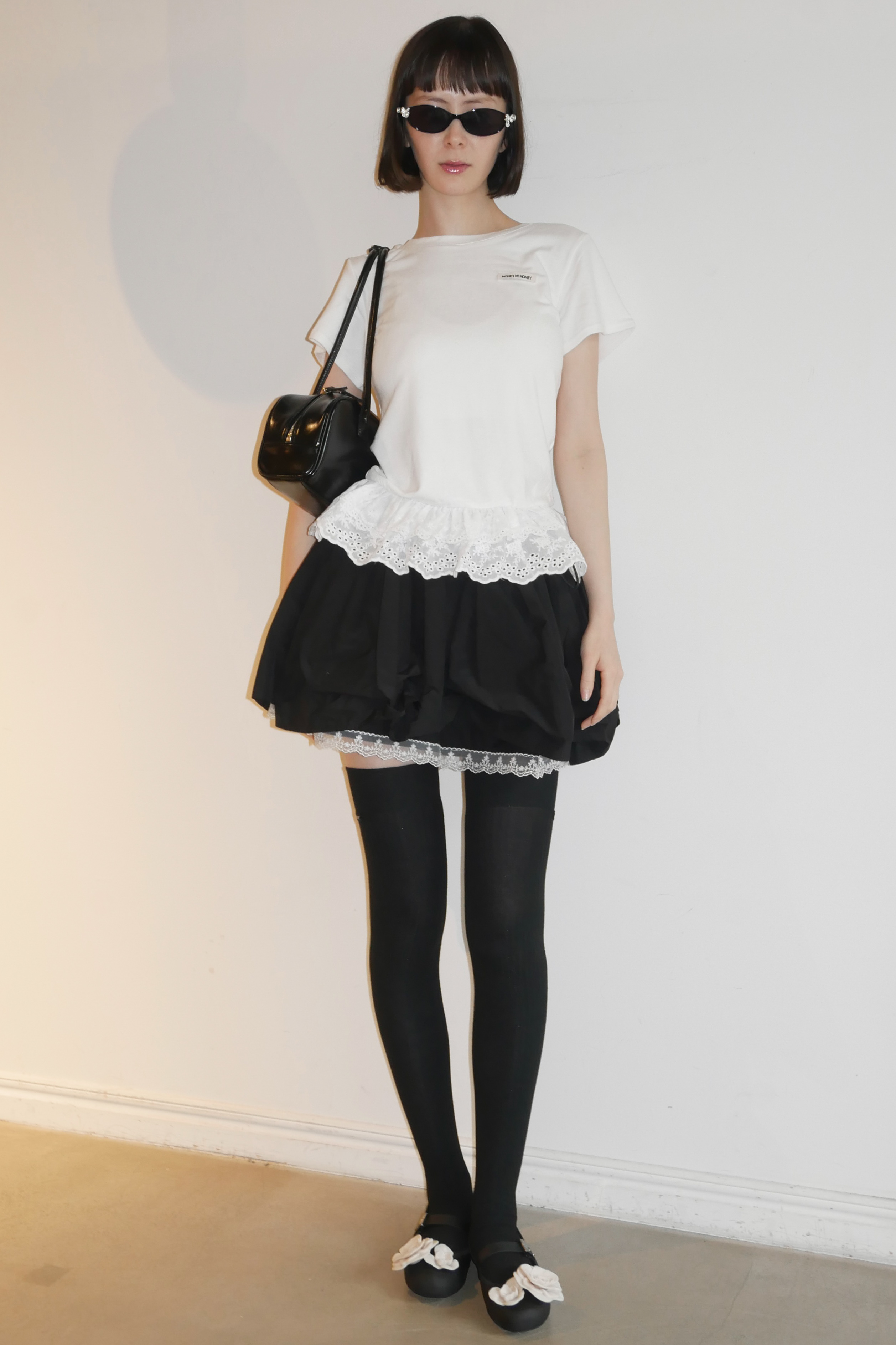 HONEY MI HONEY】HONEY logo long socks HONEY.MALL