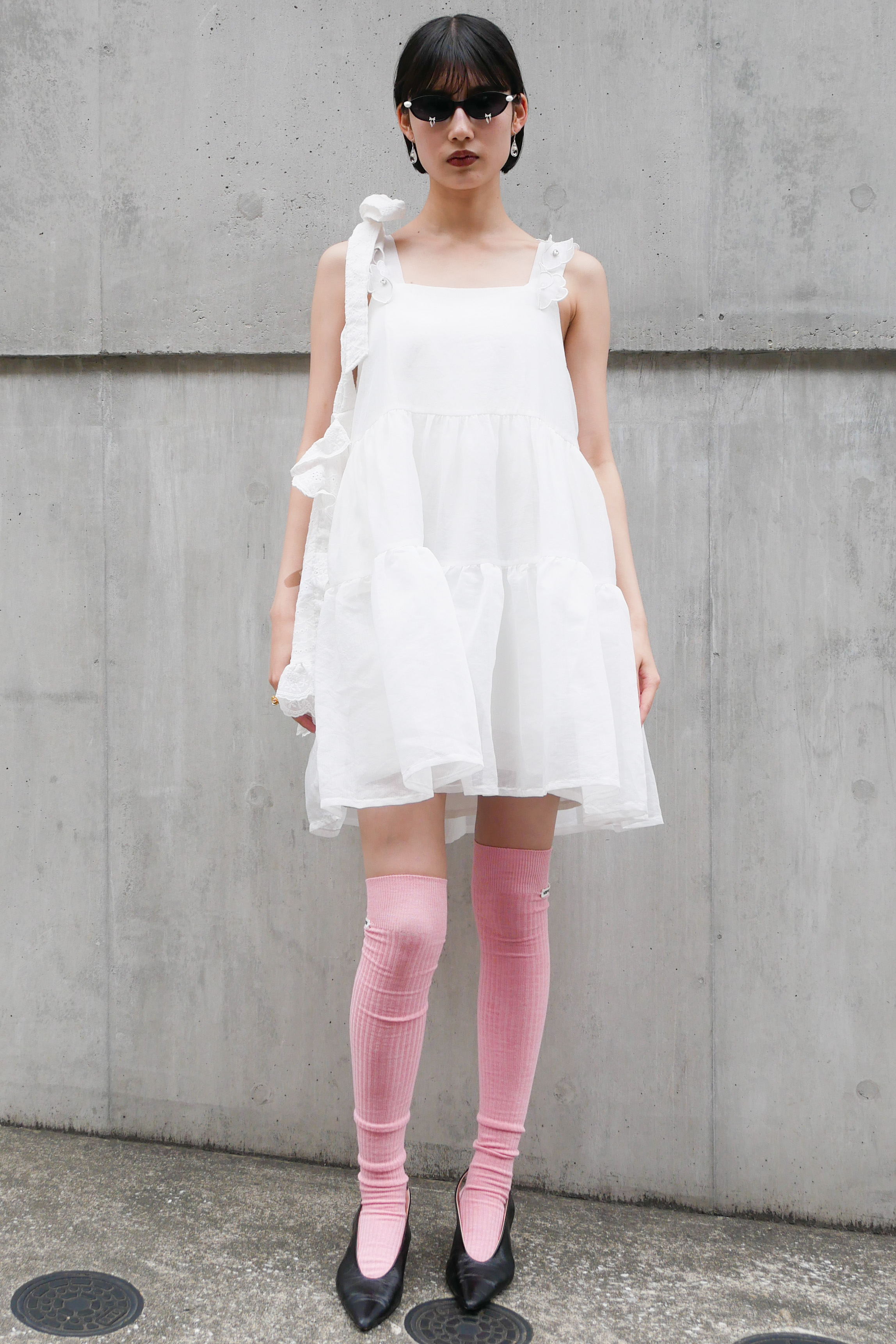ESPRIT｜flower organdie tiered one-piece｜フラワーオーガンジー