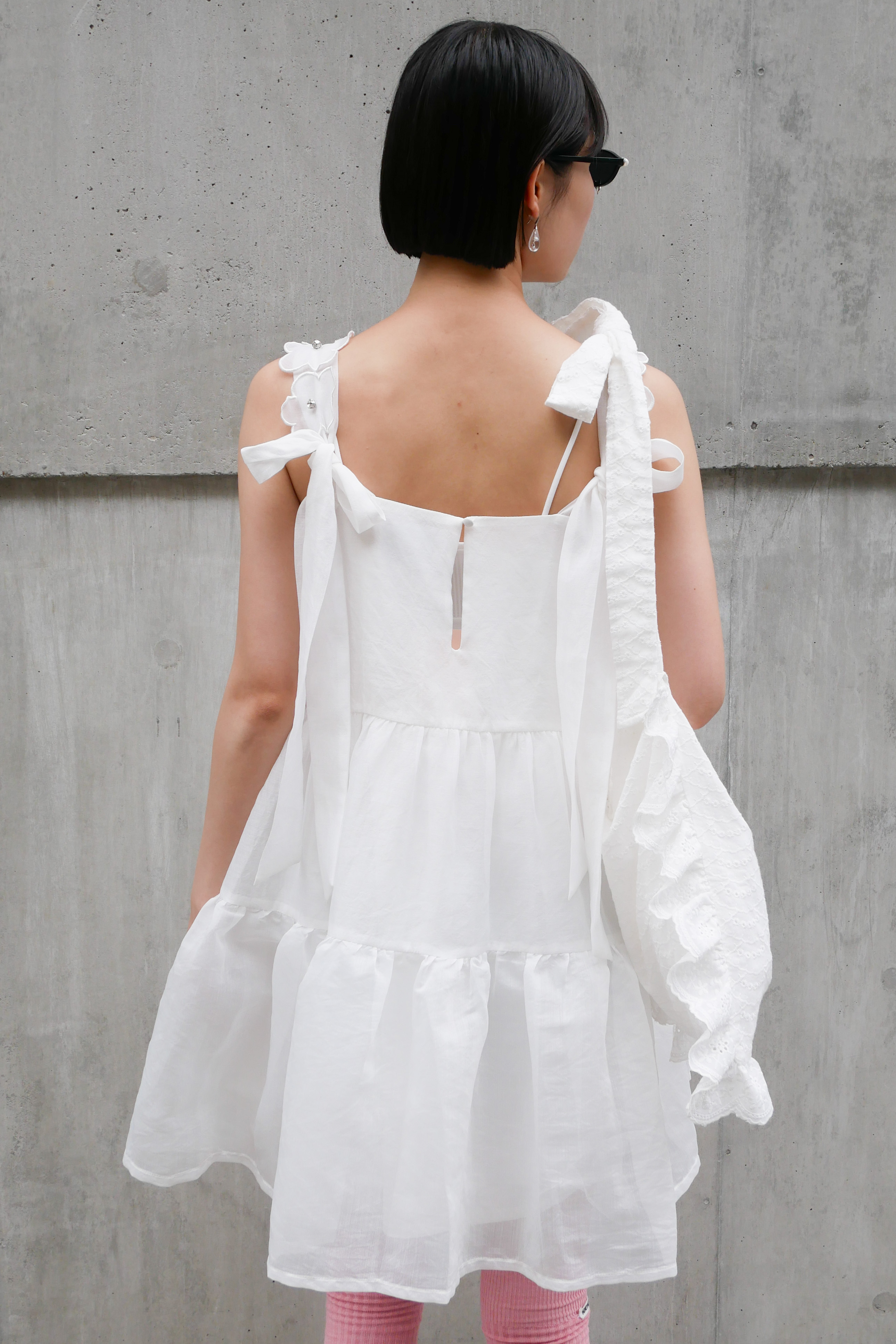 ESPRIT｜flower organdie tiered one-piece｜フラワーオーガンジー