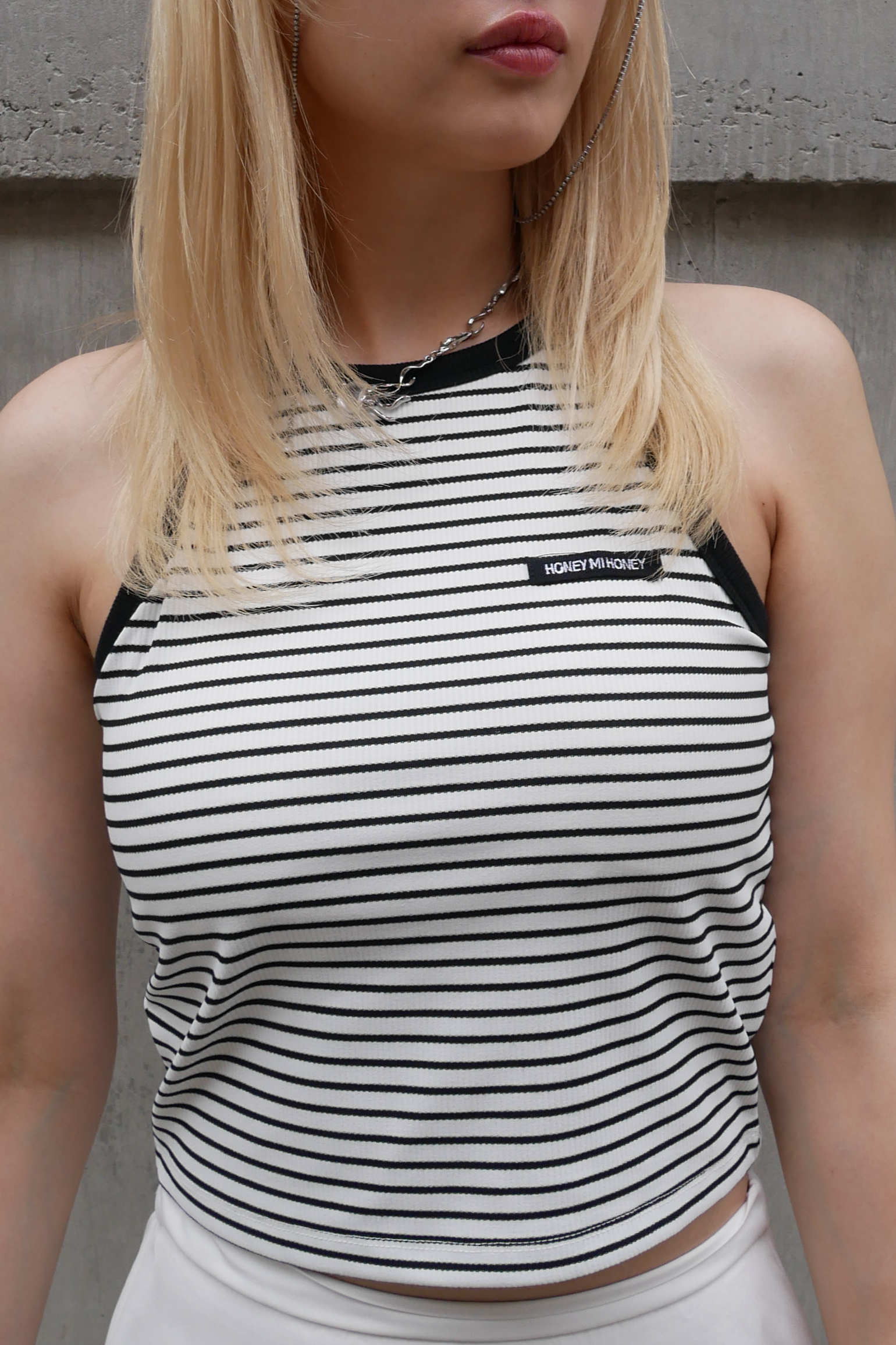 【HONEY MI HONEY】border cup in american sleeve tank