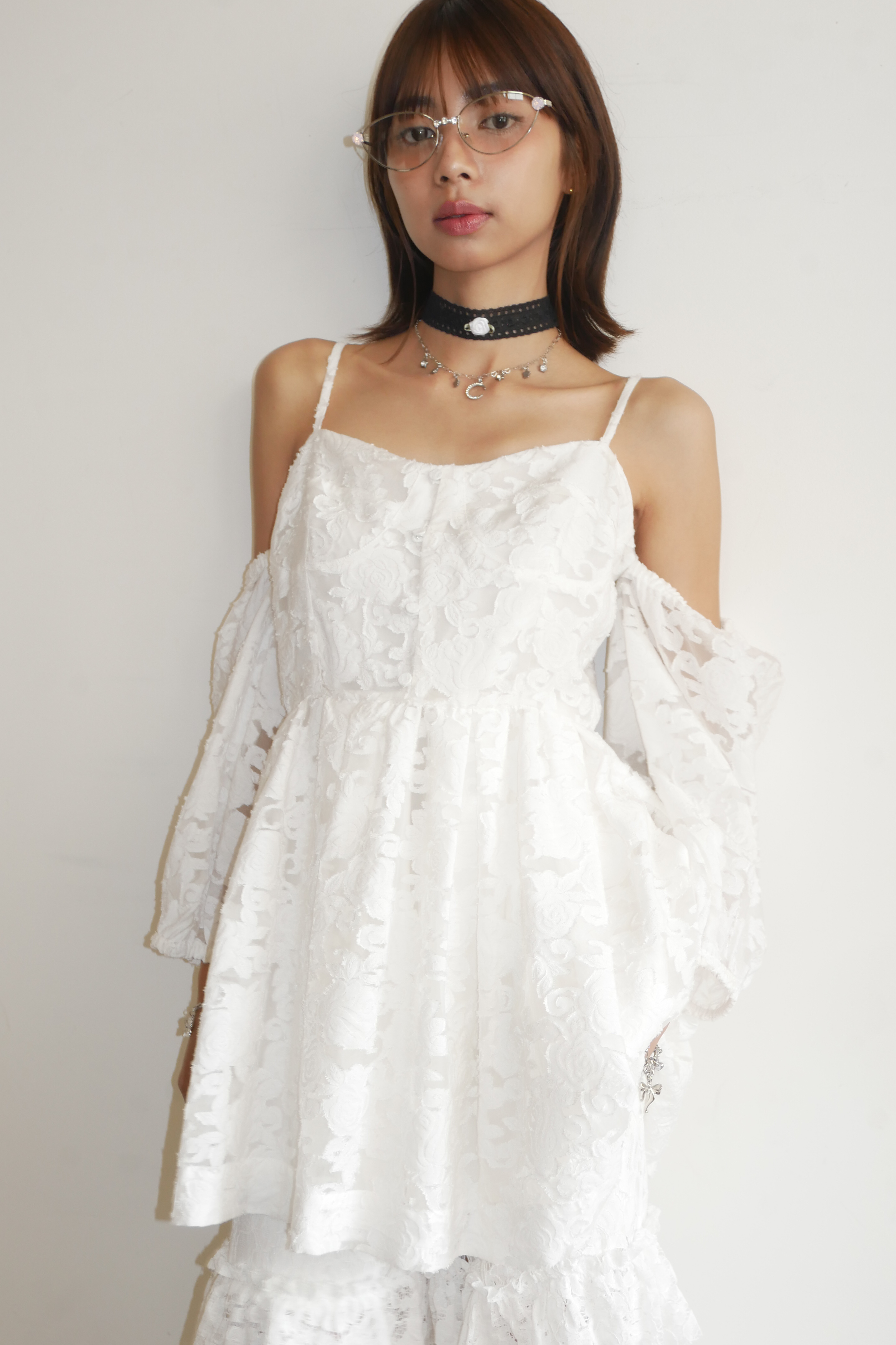 rose jacquard puff tunic | HONEY MI HONEY
