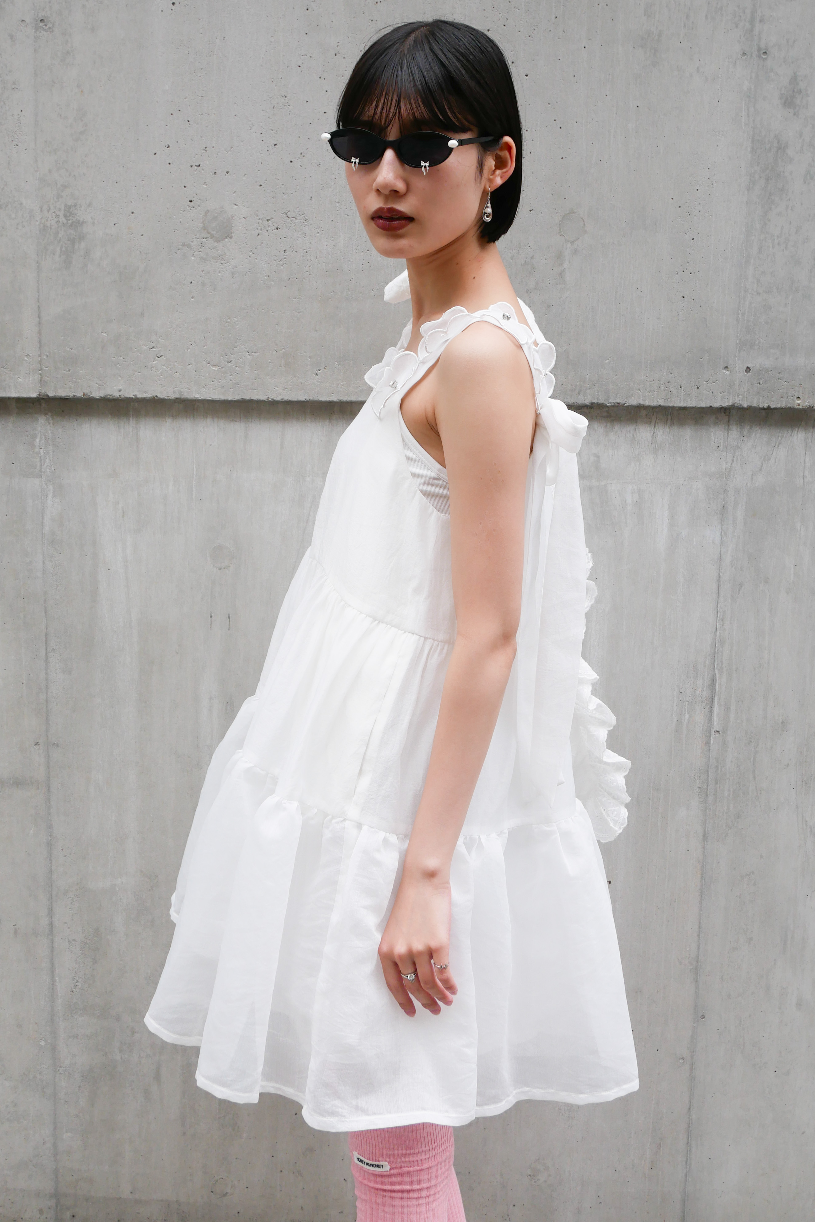 ESPRIT｜flower organdie tiered one-piece｜フラワーオーガンジー