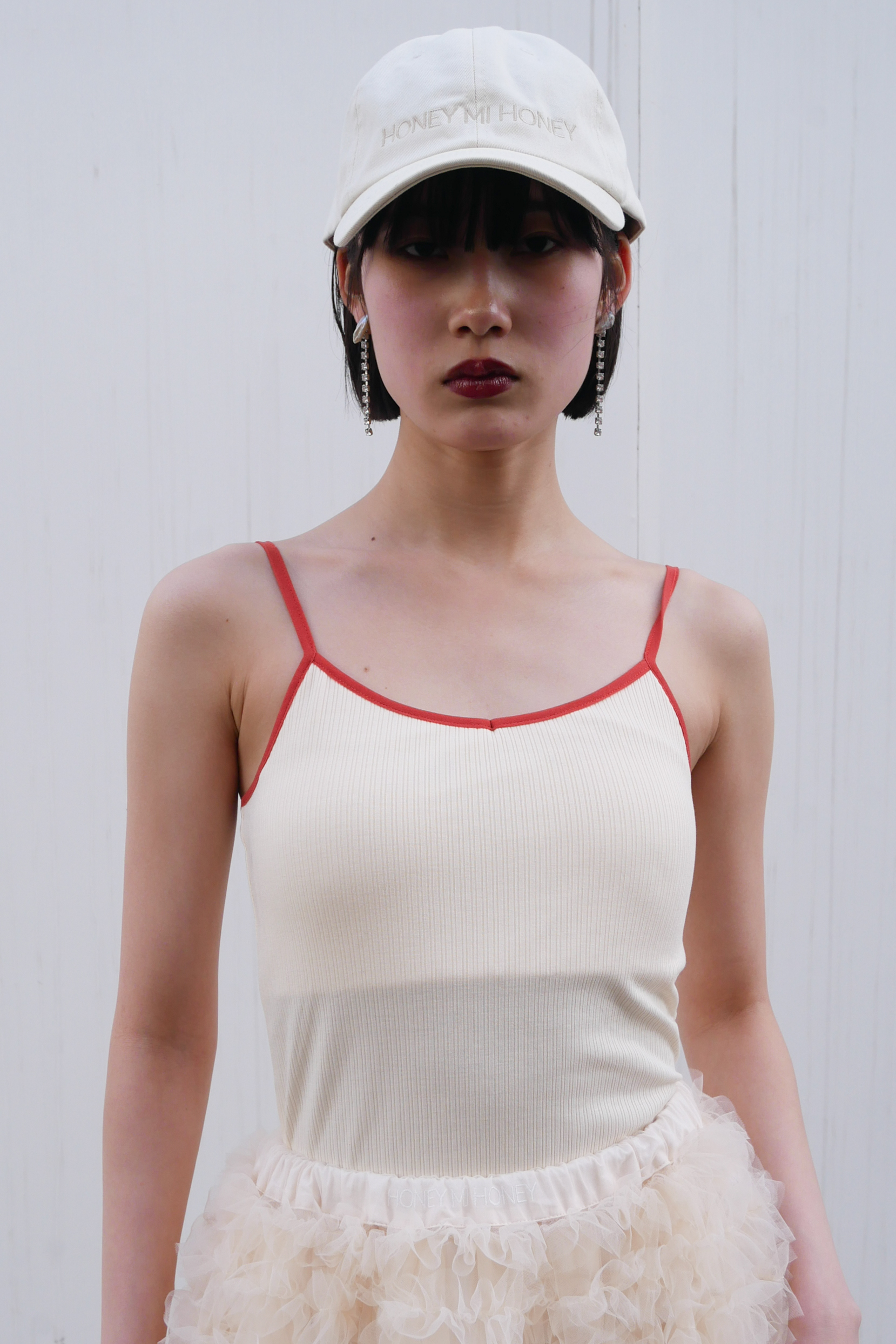 honey mi honey キャミソール HONEY MI HONEY｜tulle tiered tunic camisole