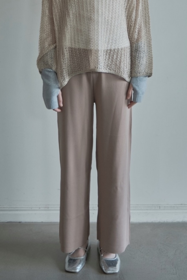【ALORA THE WAY】stretch knit wide pants