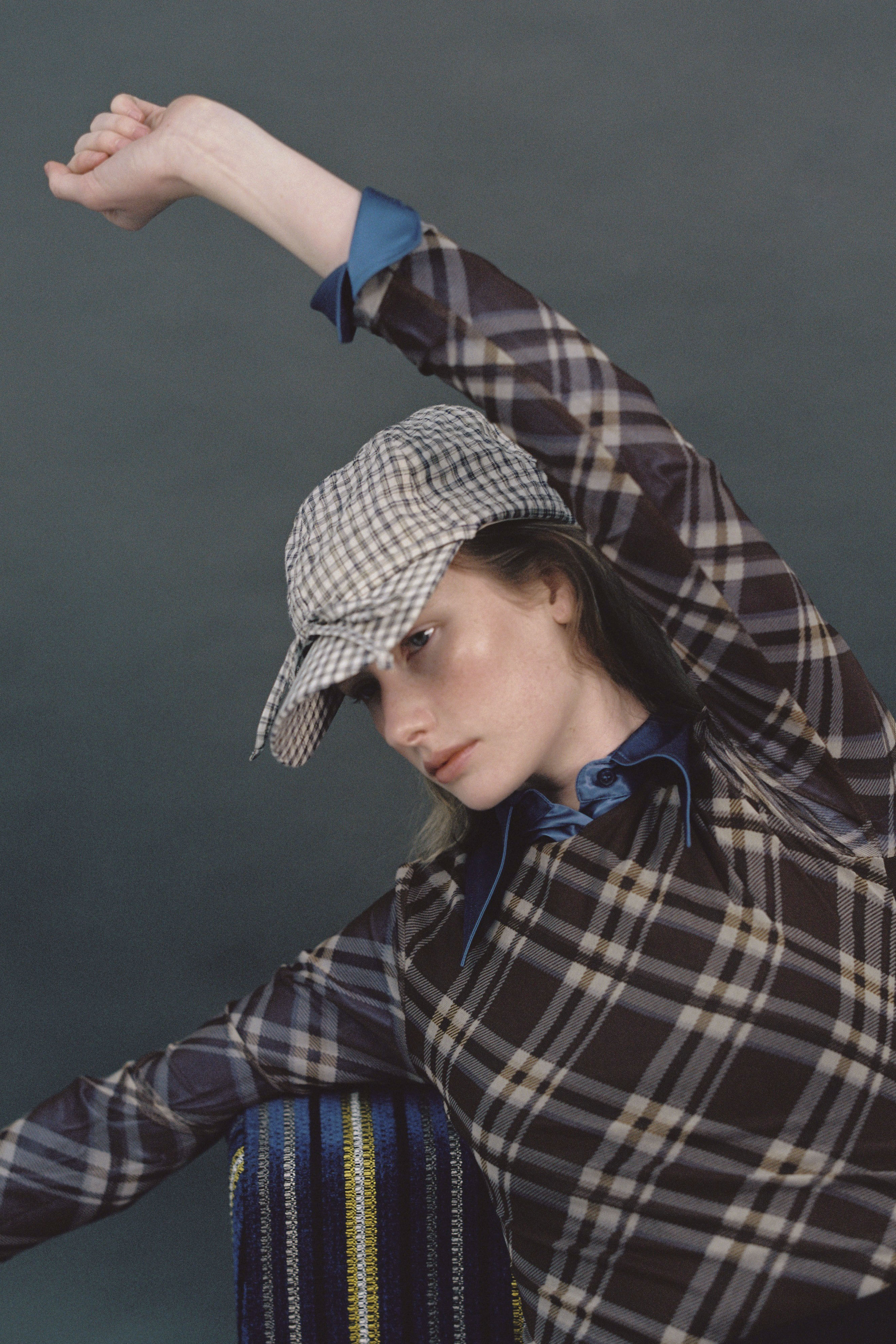 AWESOME NEEDS】BASIC BALL CAP_RIBBON_TINY CHECK HONEY.MALL
