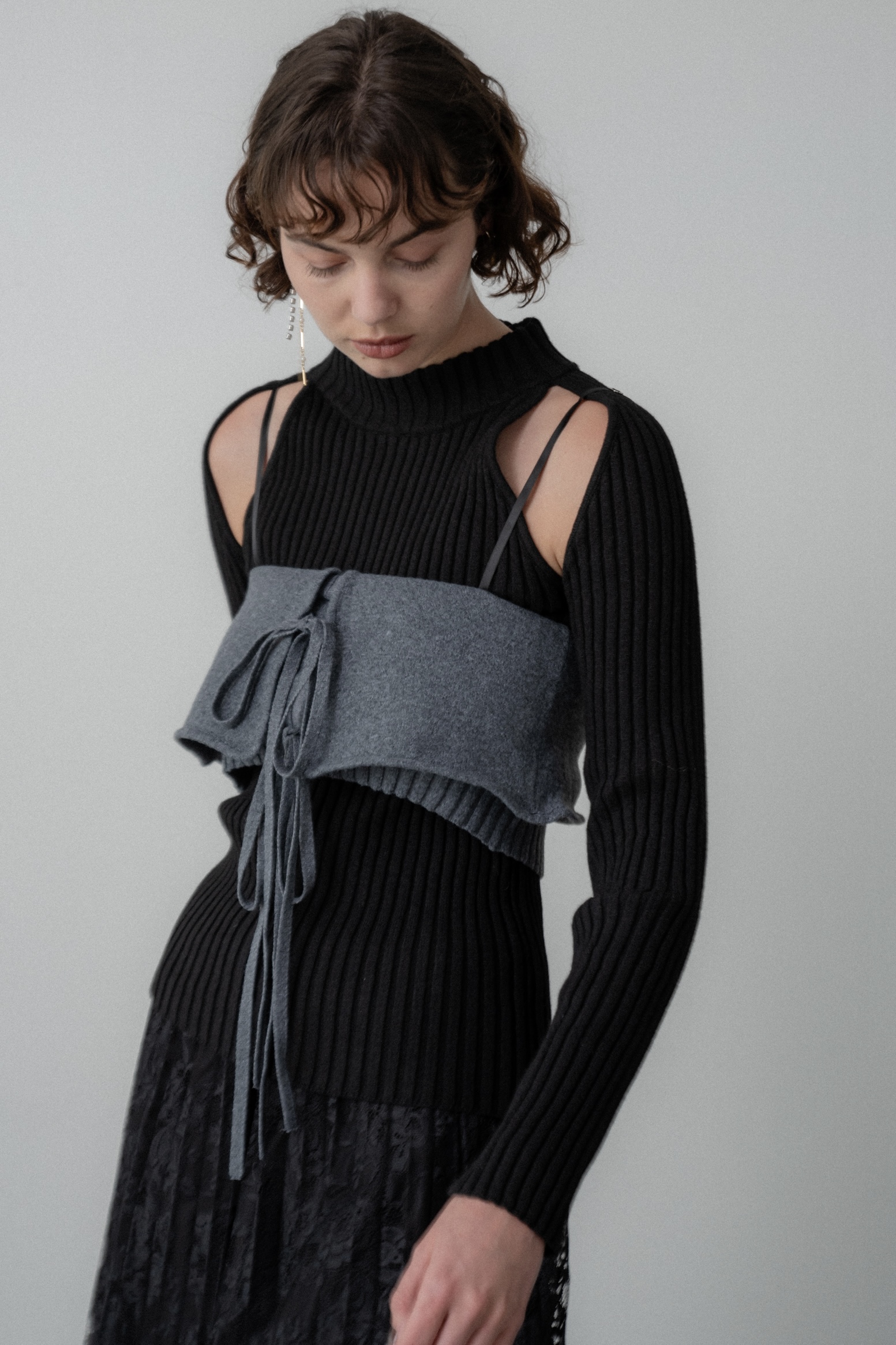 two-way bustier knit camisole