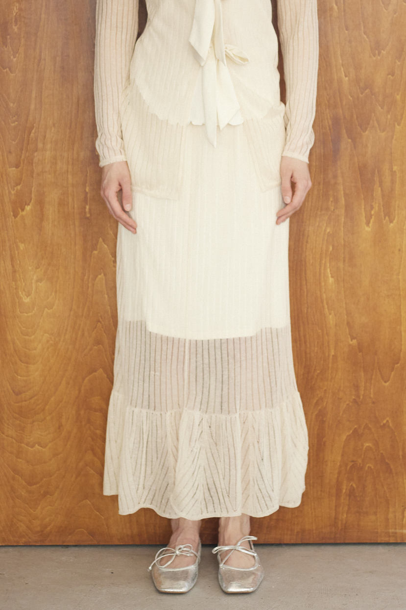 【MAISON ELLIE】sheer rib knit mermaid skirt