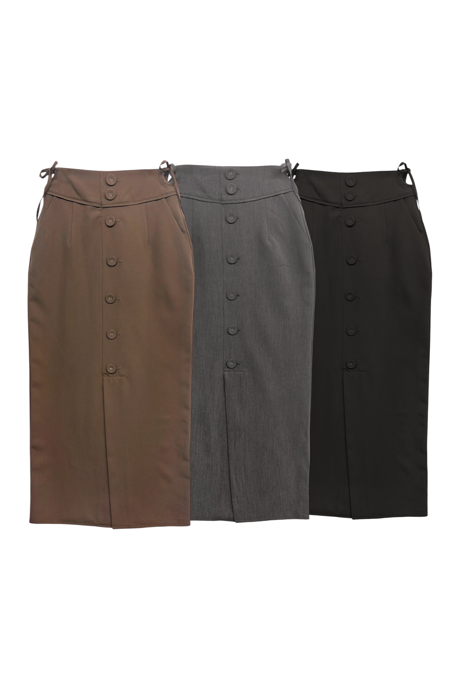 waist ribbon cut out pencil skirt | MAISON ELLIE