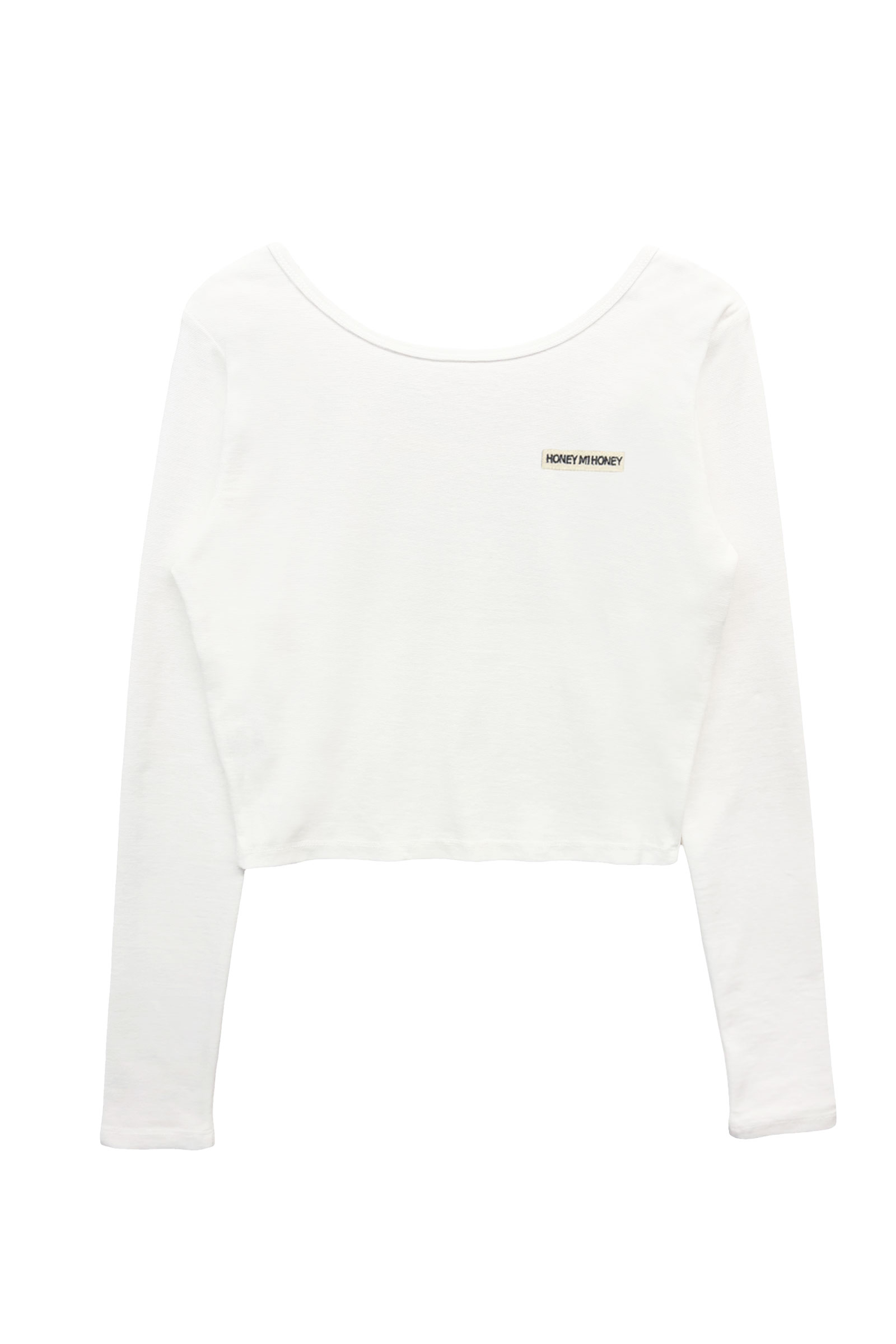HONEY MI HONEY】honey logo cropped long t-shirt HONEY.MALL