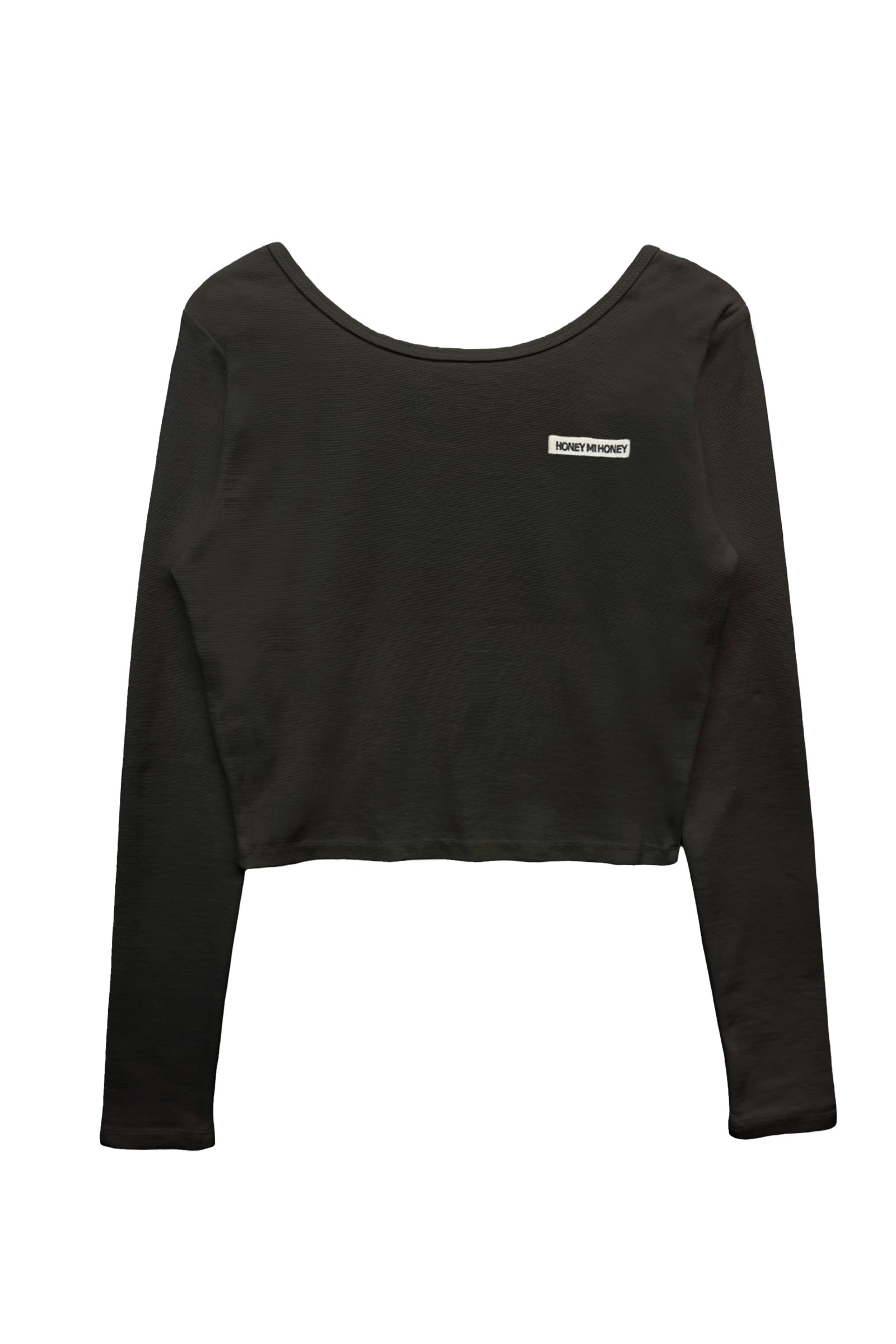 HONEY MI HONEY】honey logo cropped long t-shirt HONEY.MALL