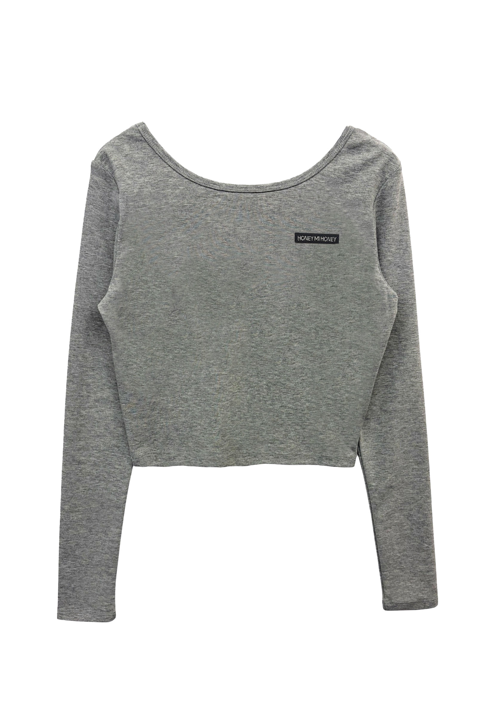 HONEY MI HONEY】honey logo cropped long t-shirt HONEY.MALL