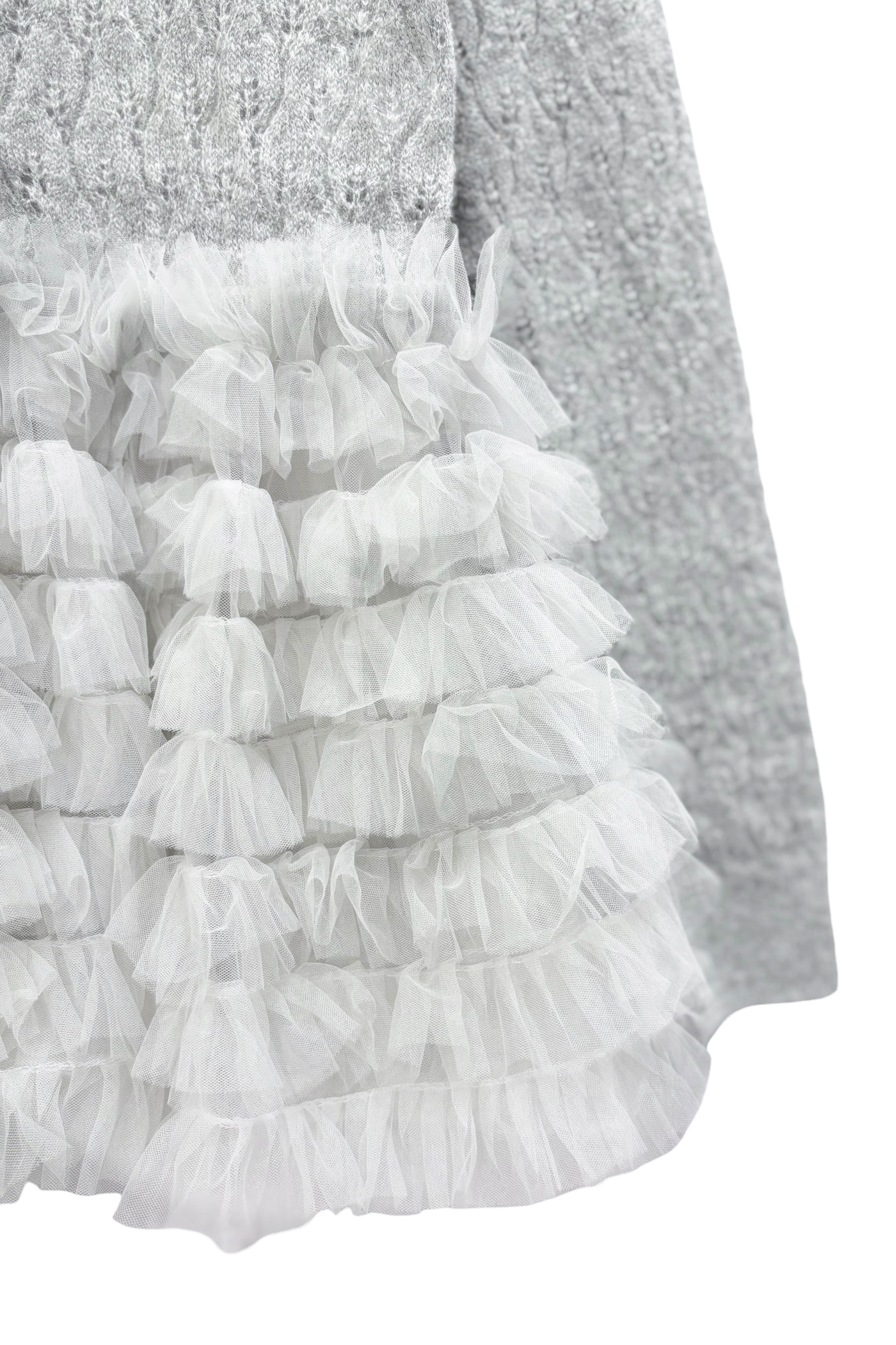 HONEY MI HONEY｜sheer mohair tulle peplum cardigan