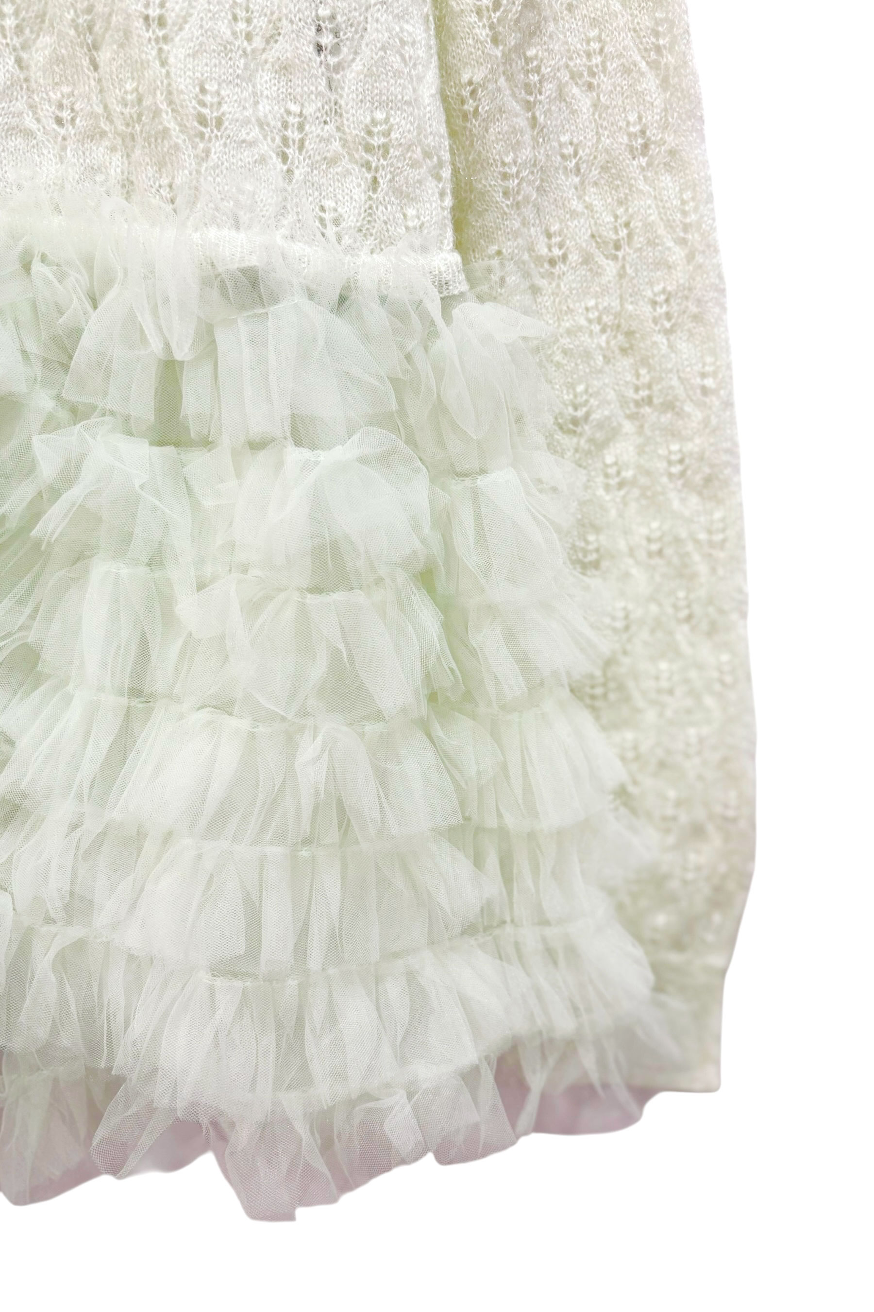 HONEY MI HONEY｜sheer mohair tulle peplum cardigan