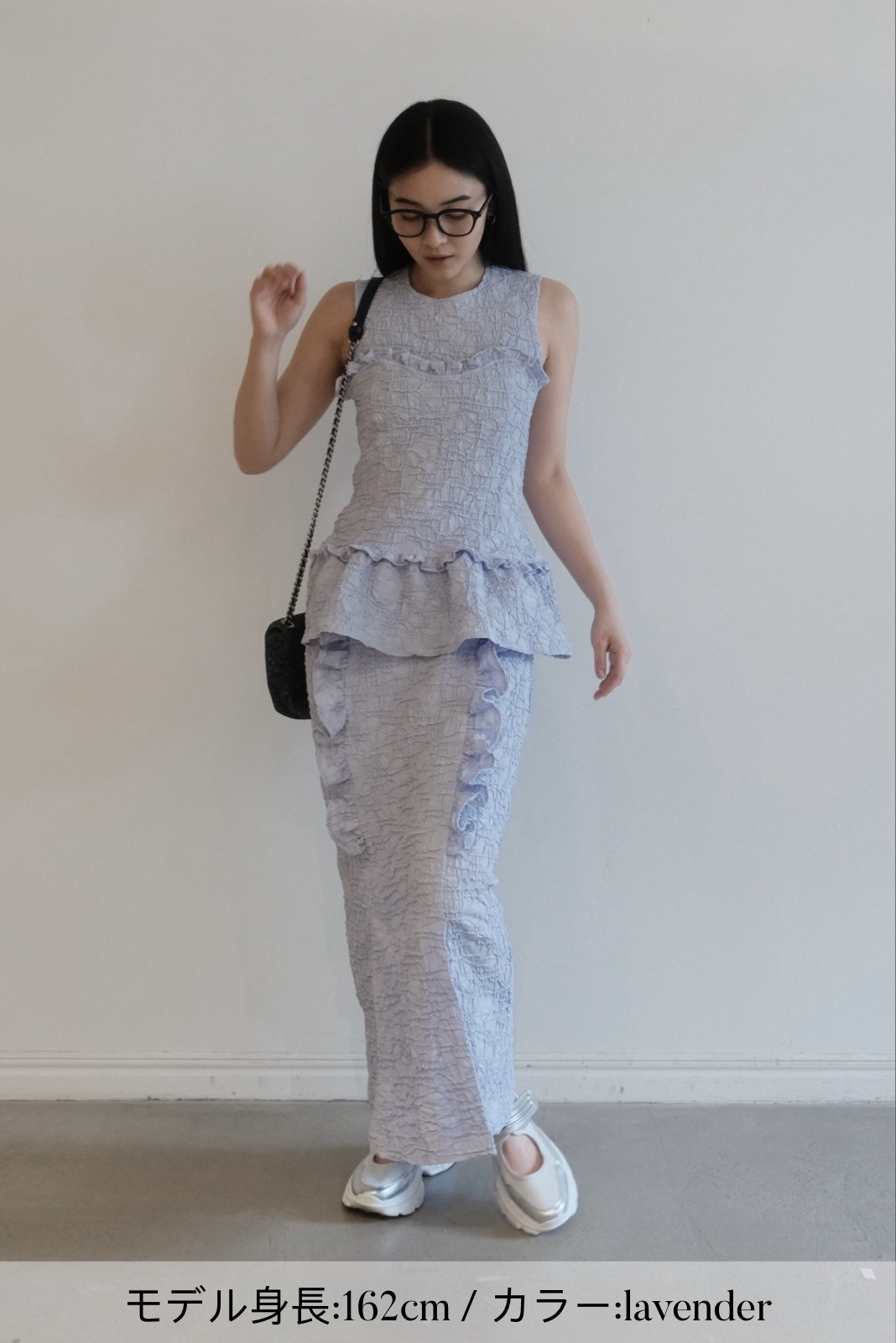 HONEY MI HONEY｜crinkle frill tight skirt｜縦フリルが揺れる