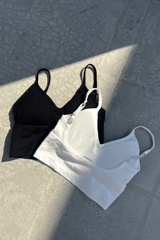 【HONEY MI HONEY】cropped cup in back open rib camisole