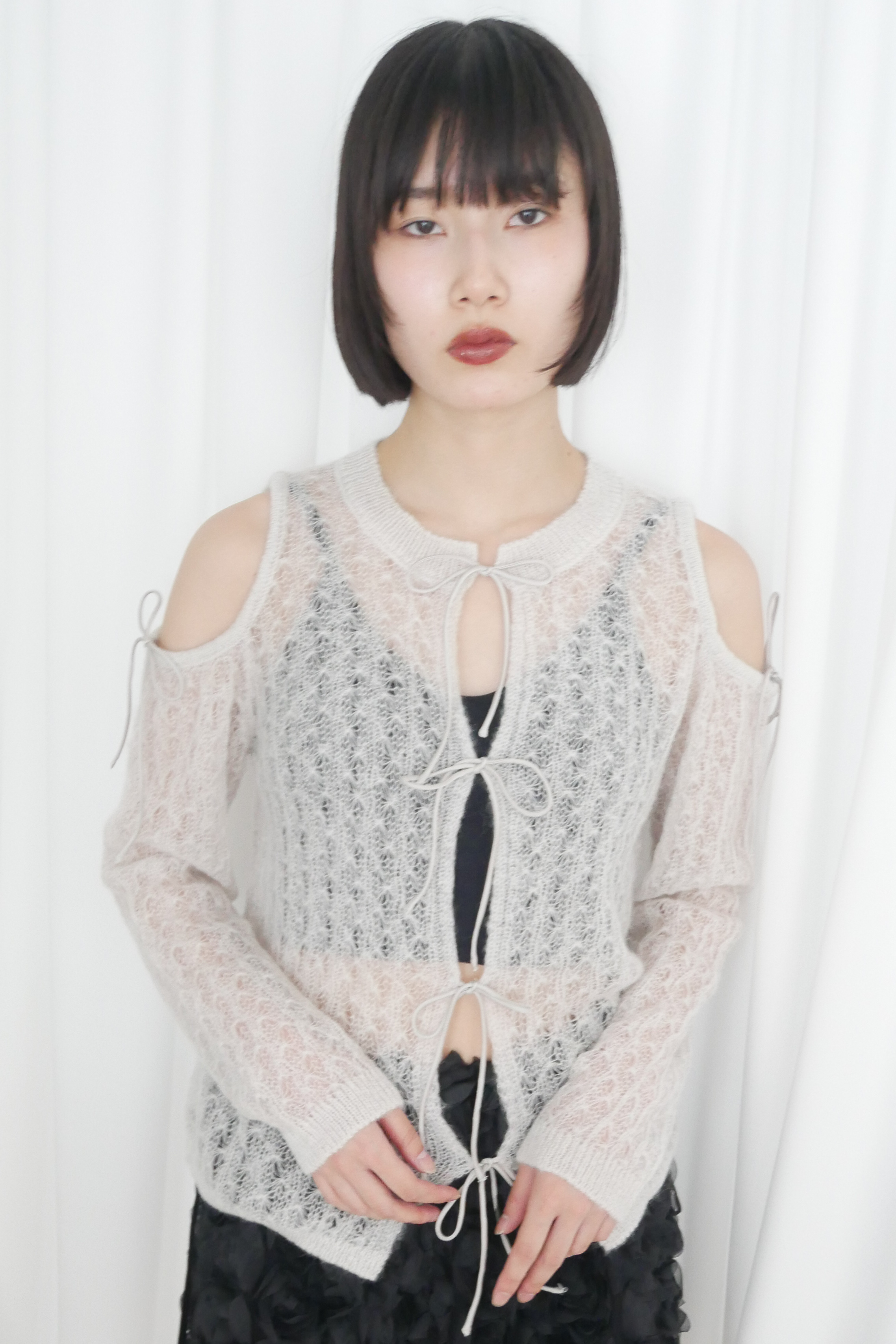 sheer mohair ribbon tops | HONEY MI HONEY