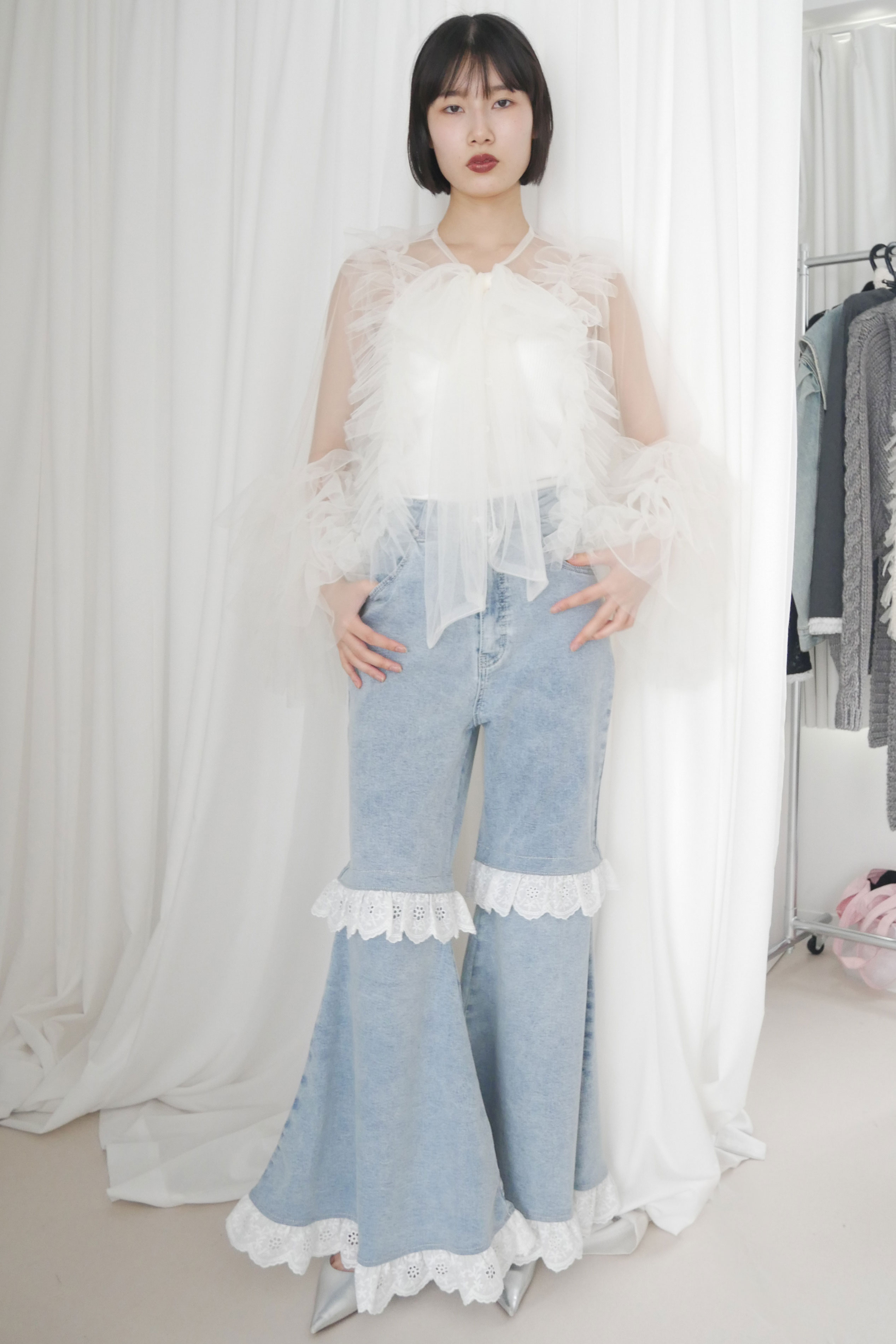 two-way denim flare pants | HONEY MI HONEY