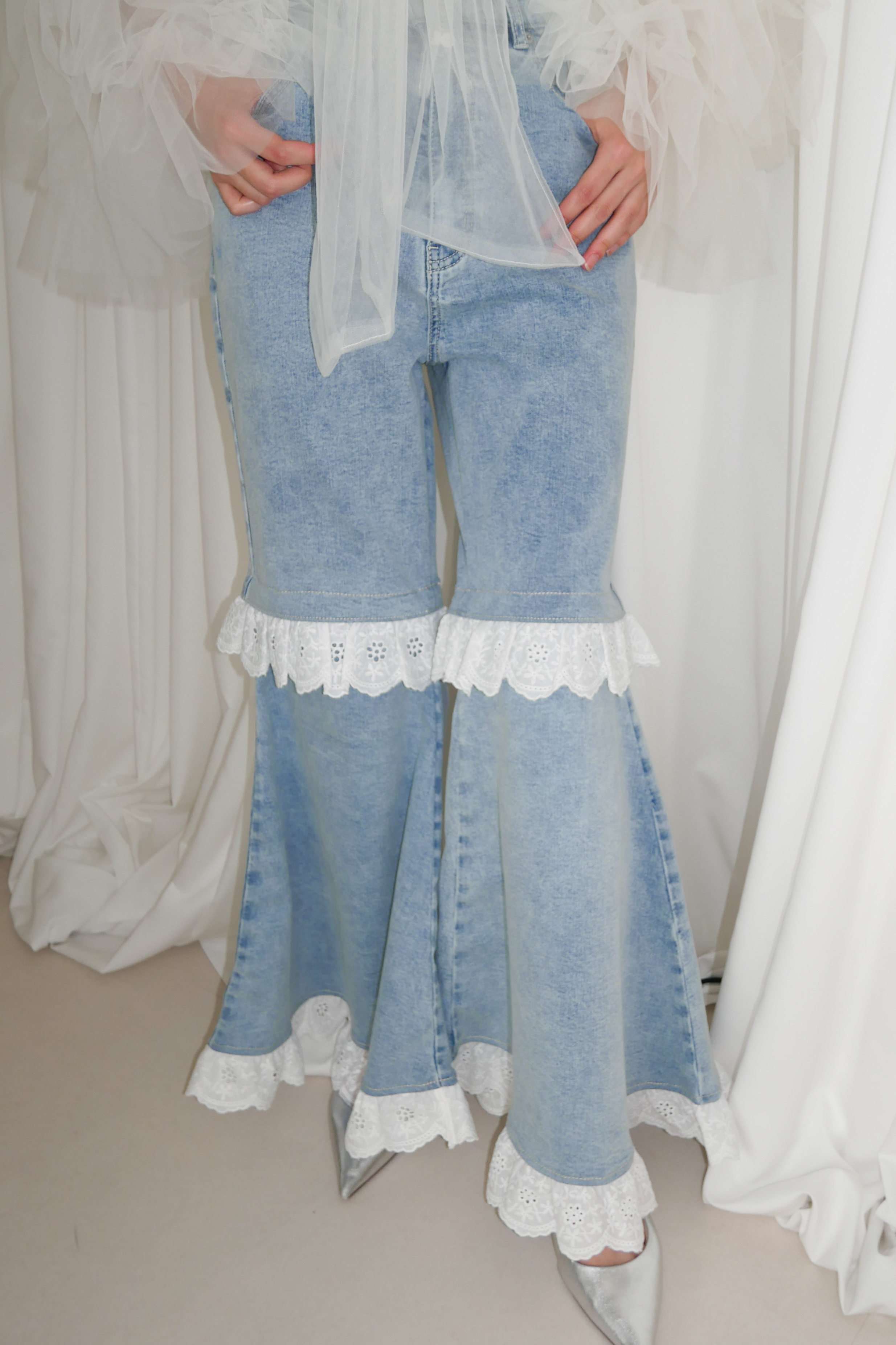 two-way denim flare pants | HONEY MI HONEY