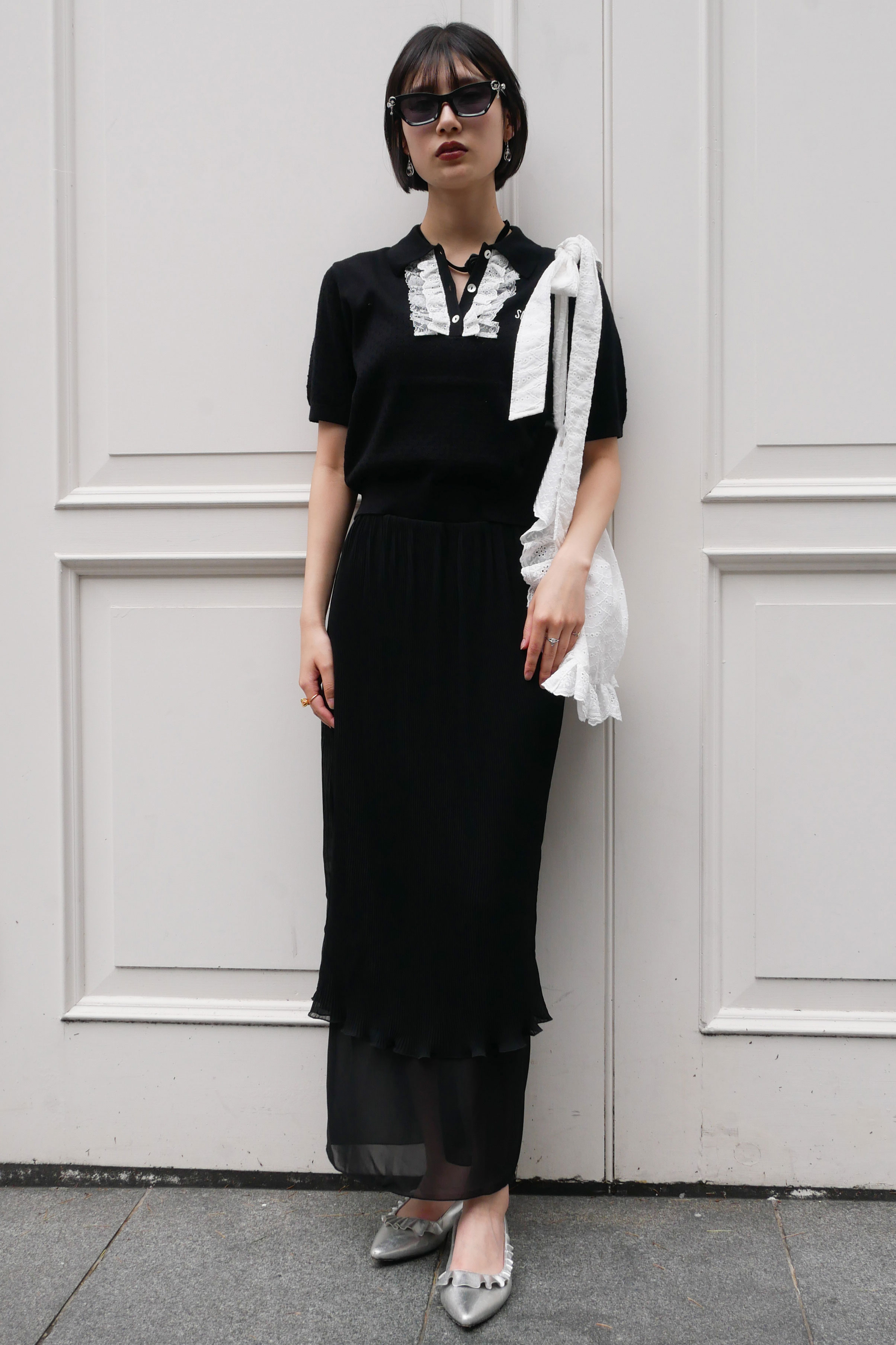 SOWAコラボ】lace frill knit polo | HONEY MI HONEY