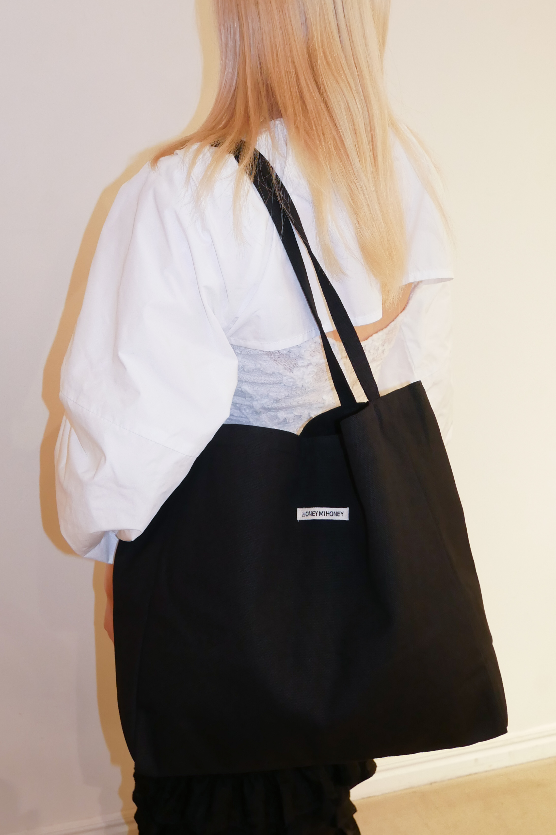 honey logo big canvas tote