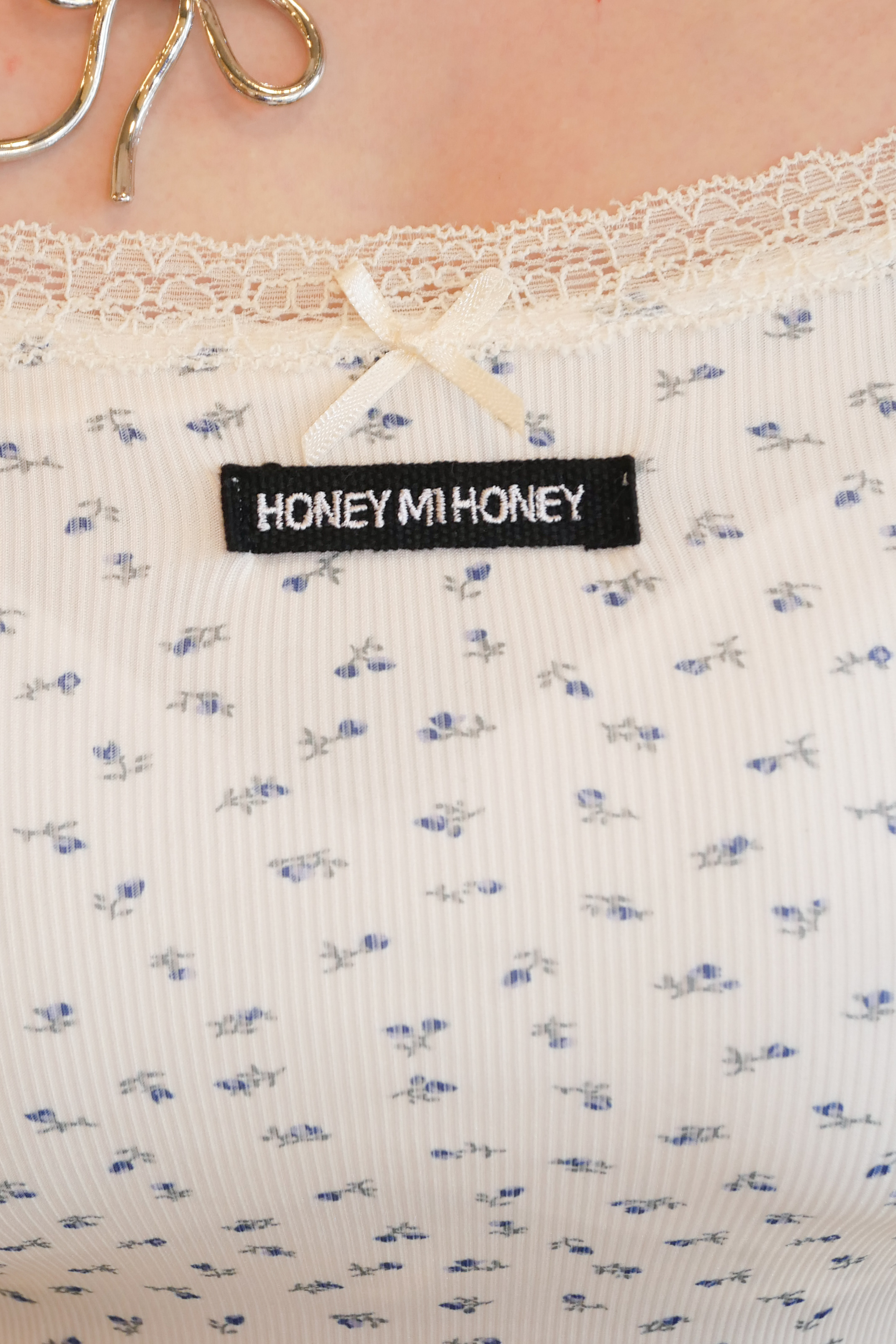 HONEYMIHONEY】HONEY logo cup-in floral camisole HONEY.MALL