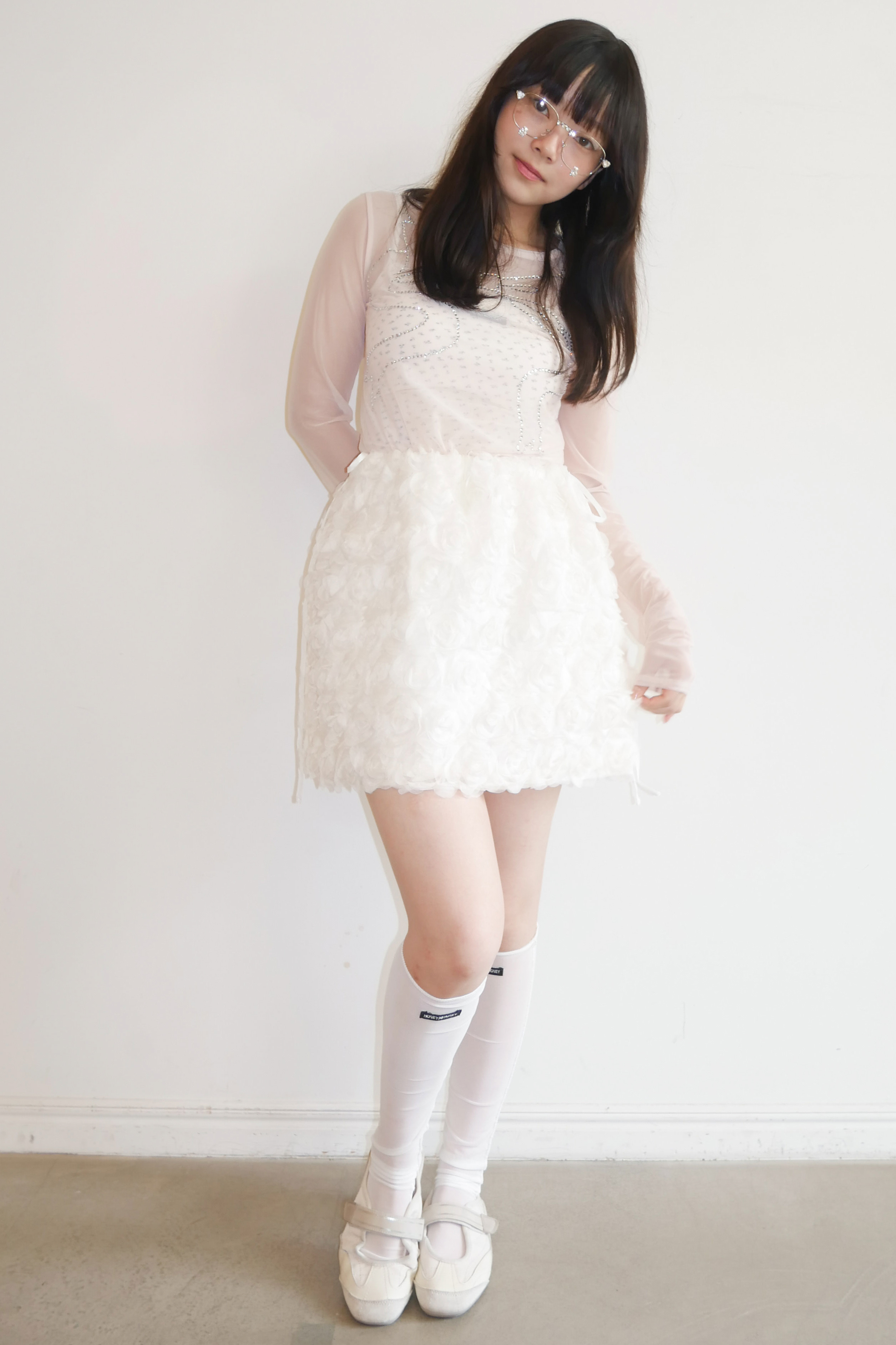 rose chiffon camisole & mini skirt | HONEY MI HONEY