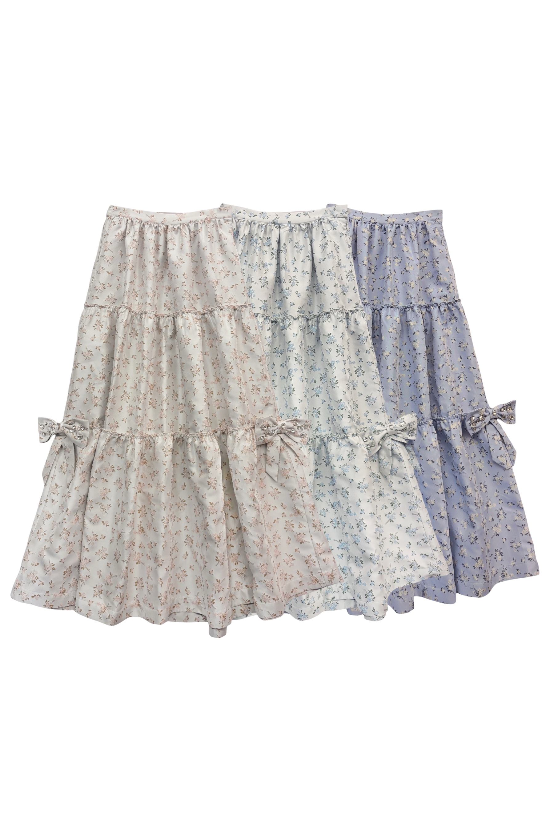 floral jacquard bijou ribbon skirt | ESPRIT