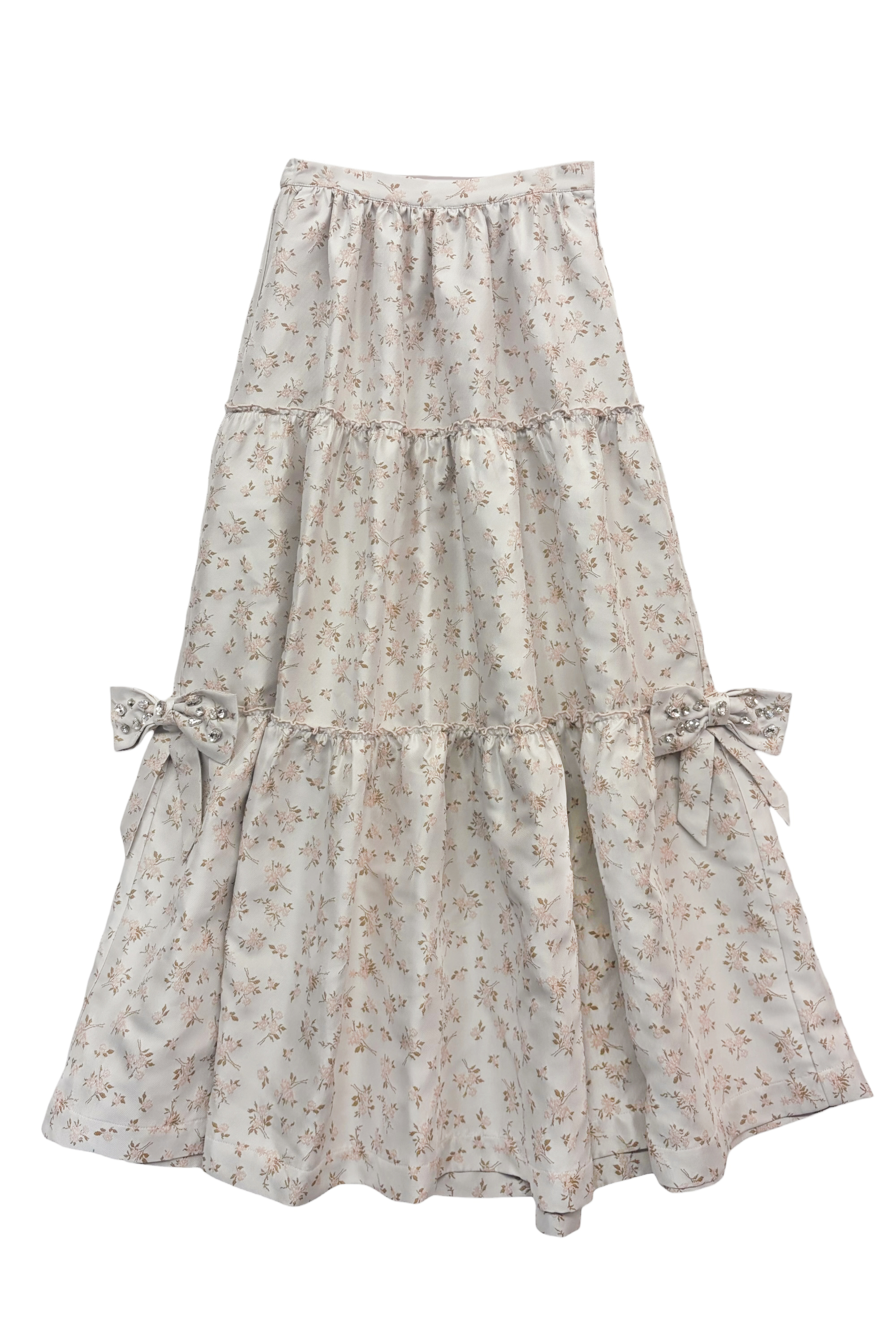 floral jacquard bijou ribbon skirt | ESPRIT