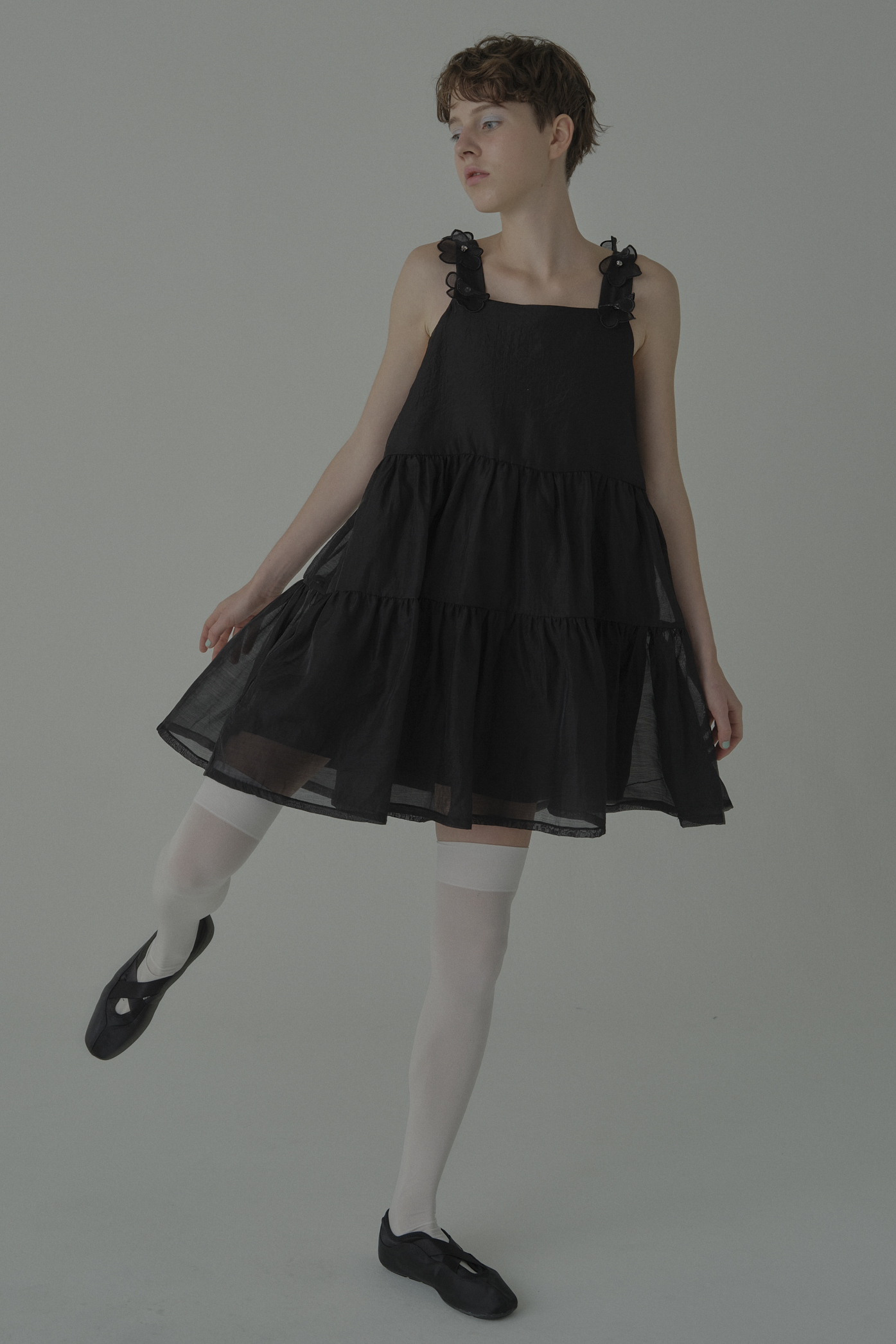 ESPRIT｜flower organdie tiered one-piece｜フラワーオーガンジー