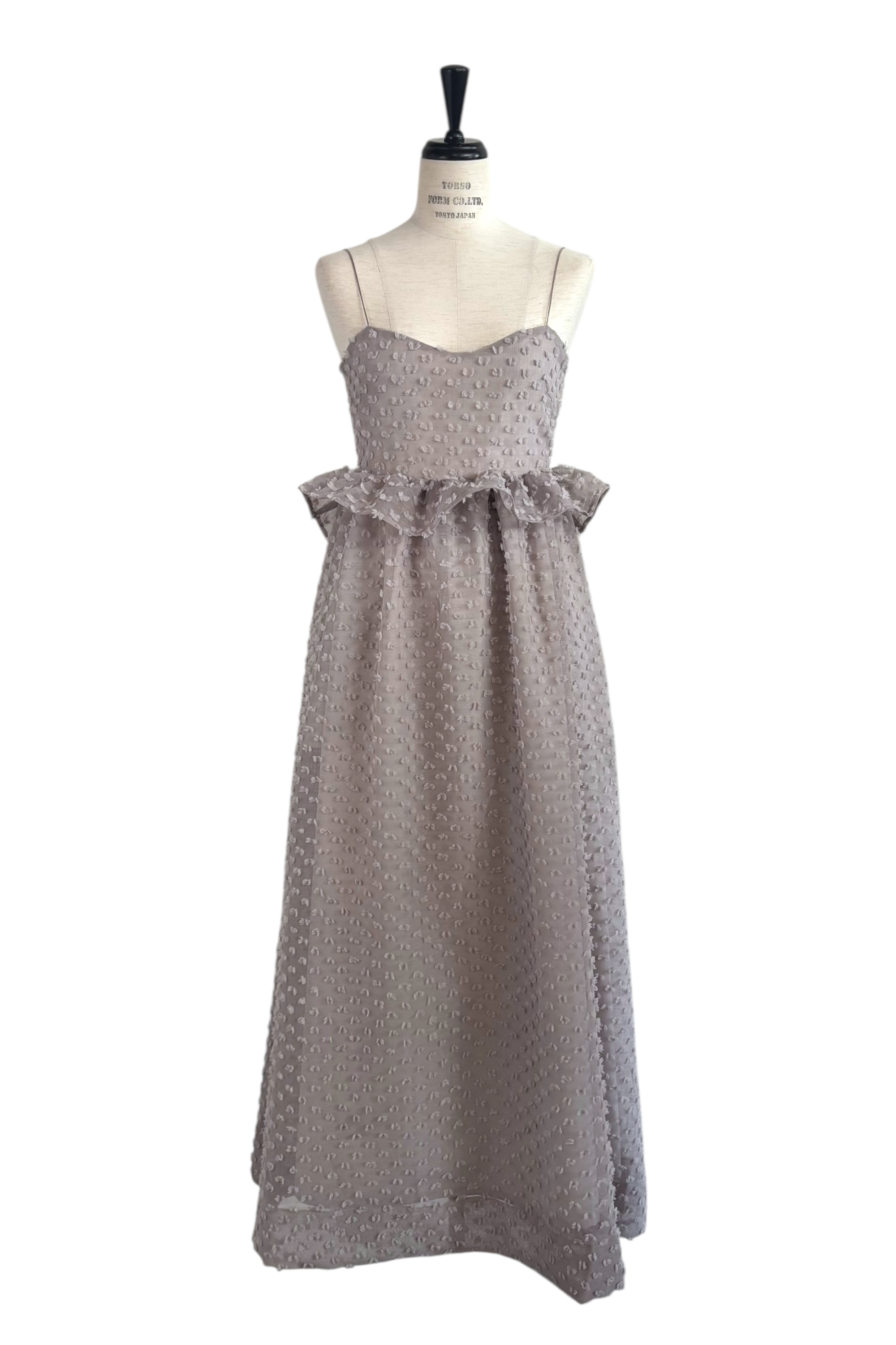 ESPRIT｜dot voile ribbon long one-piece｜ドットボイルリボンロング