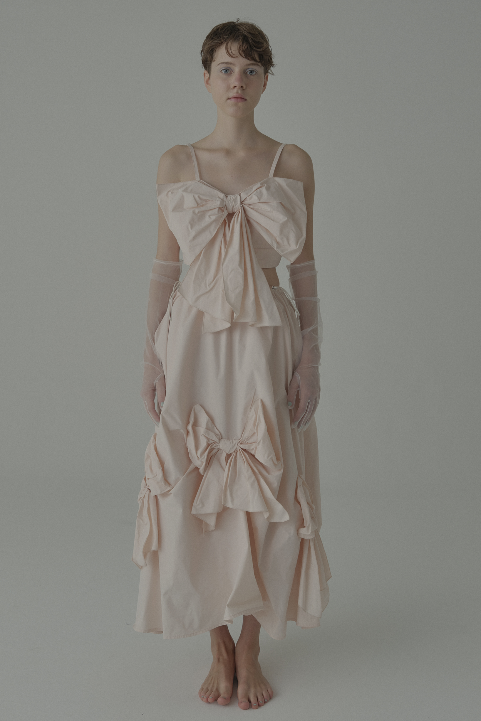 ESPRIT｜taffeta ribbon drape skirt
