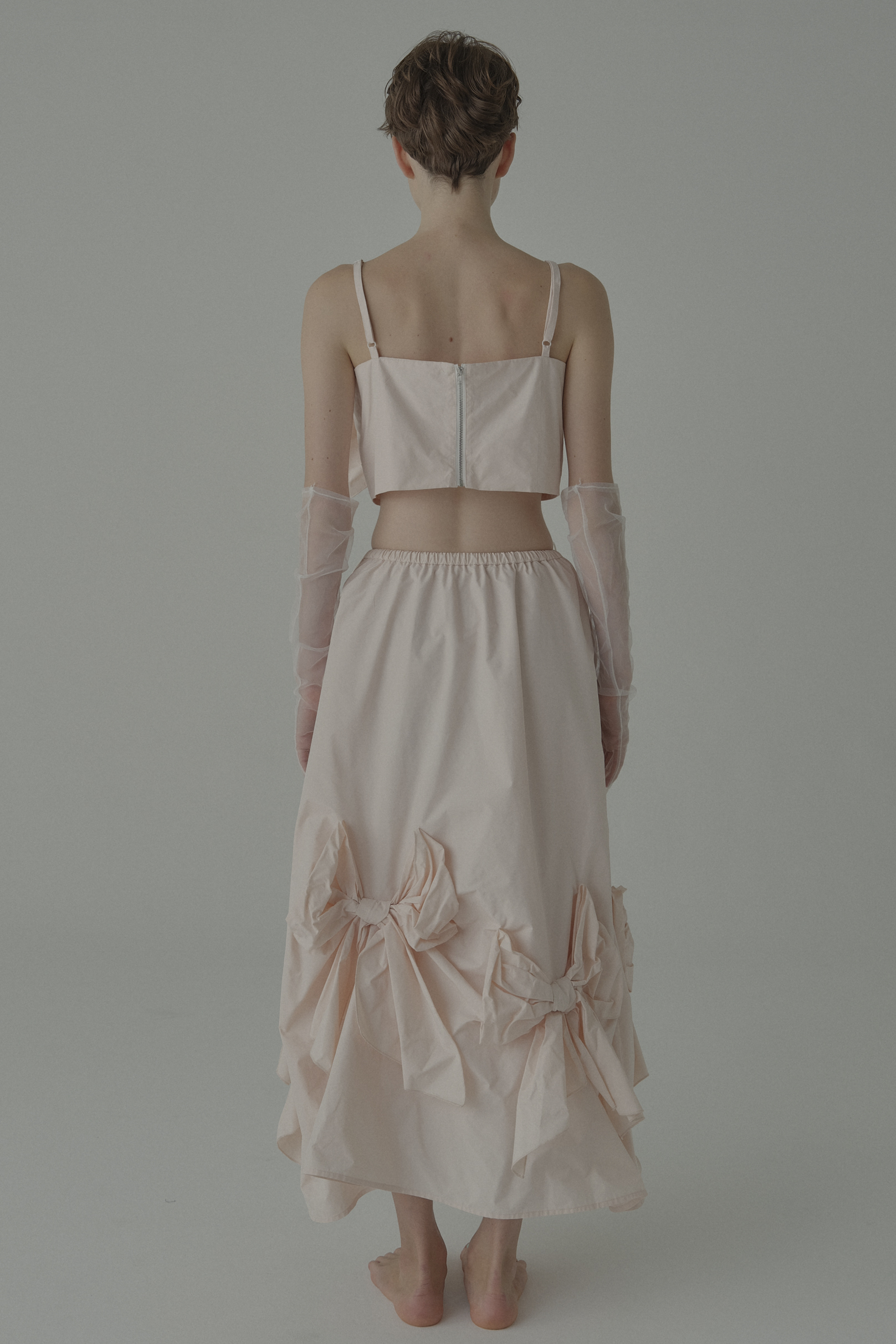 ESPRIT｜taffeta ribbon drape skirt