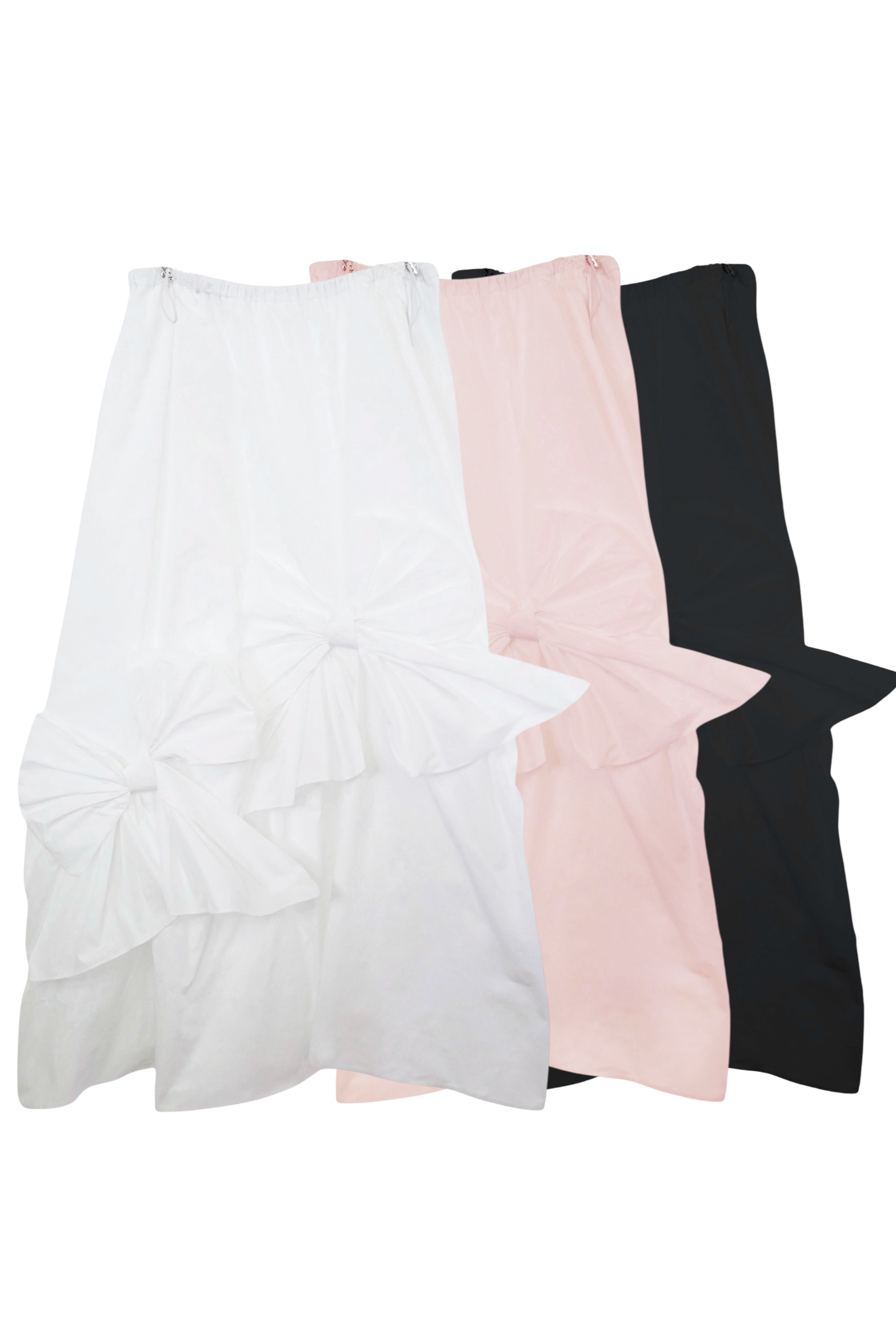 ESPRIT｜taffeta ribbon drape skirt