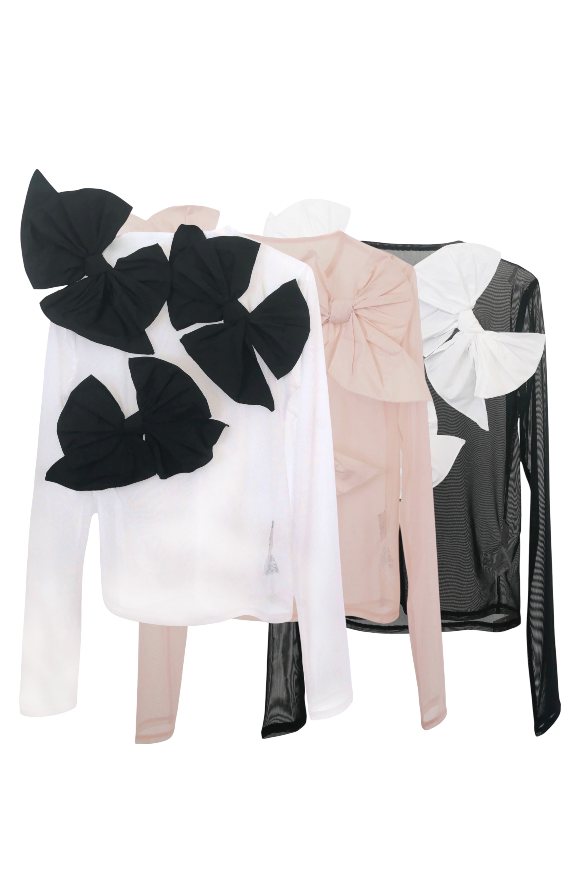 ESPRIT｜taffeta ribbon sheer tops