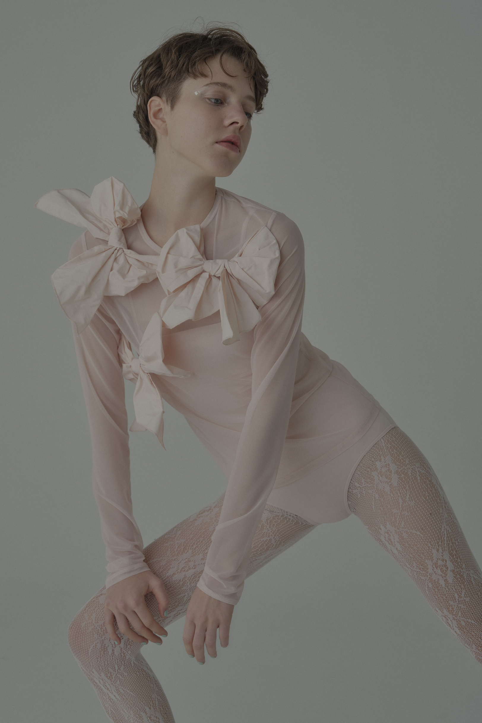 ESPRIT｜taffeta ribbon sheer tops