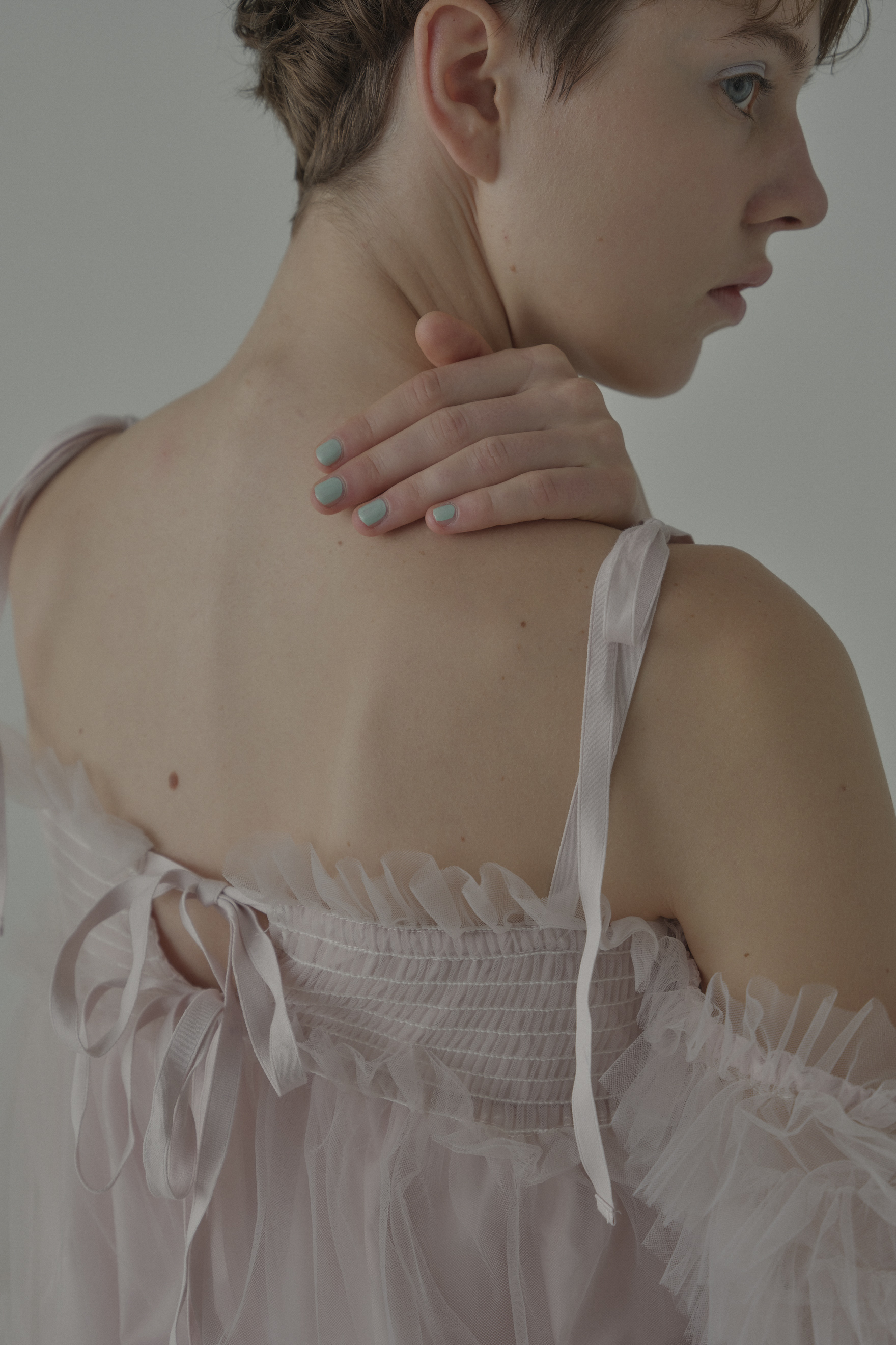 ESPRIT｜tulle puff sleeve blouse｜チュールパフスリーブブラウス