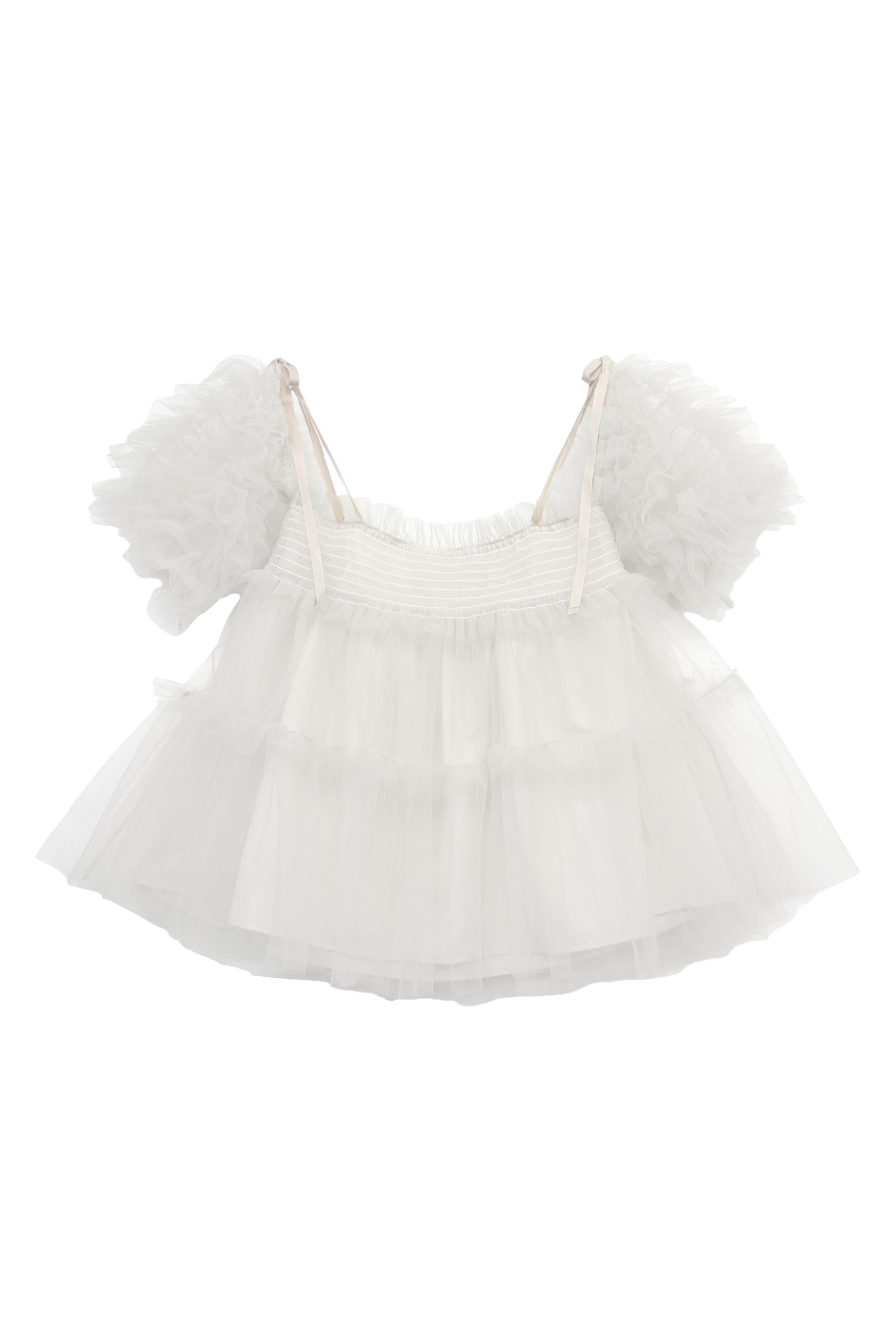 ESPRIT｜tulle puff sleeve blouse｜チュールパフスリーブブラウス