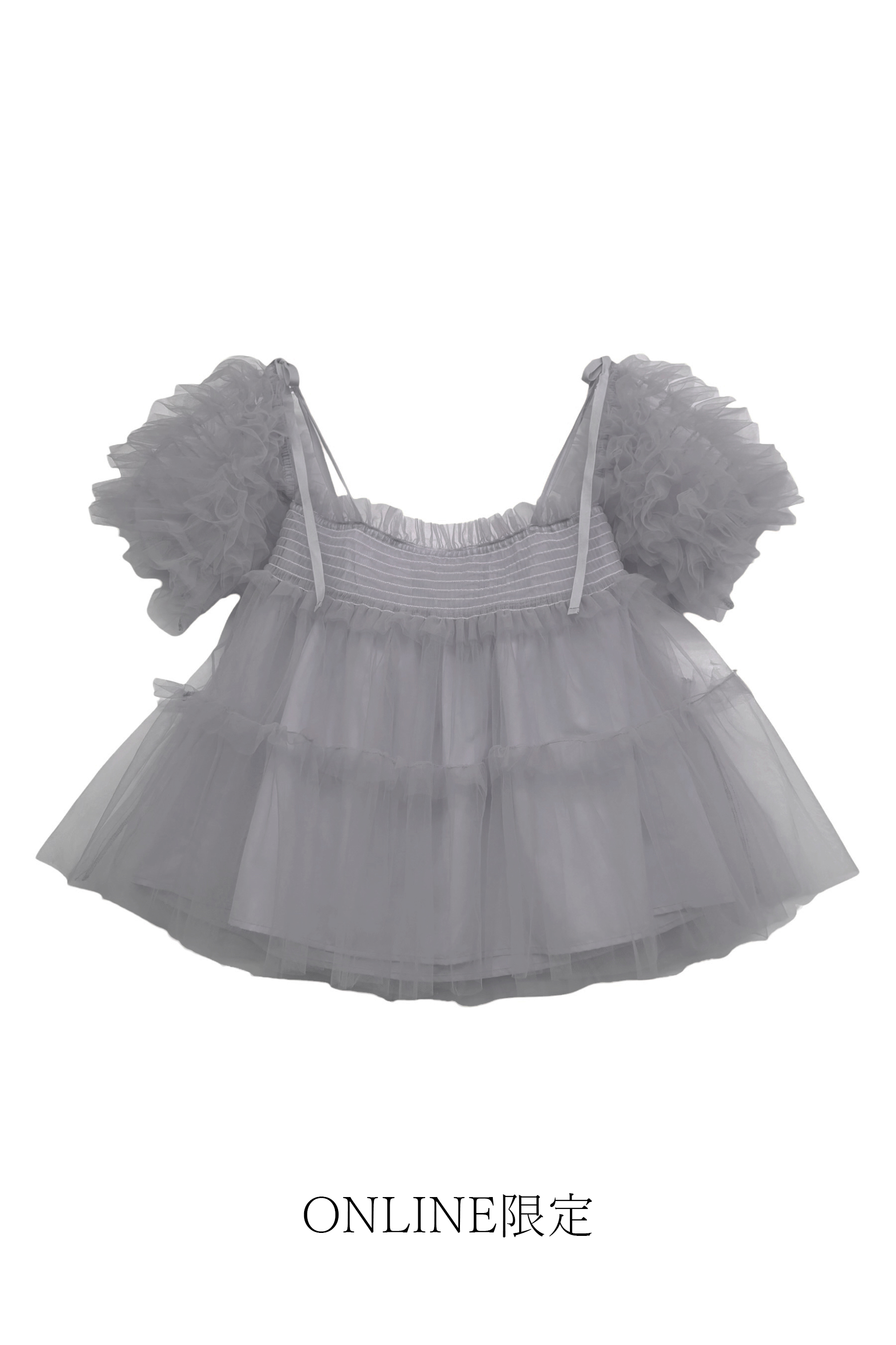ESPRIT｜tulle puff sleeve blouse｜チュールパフスリーブブラウス