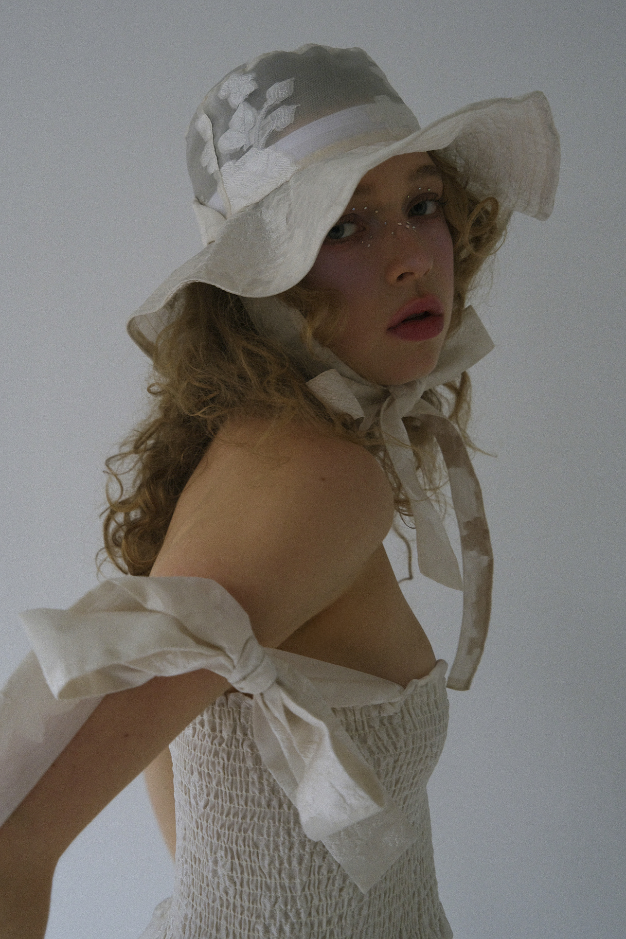 HONEY MI HONEY｜flower organdie frill ribbon hat｜フラワー