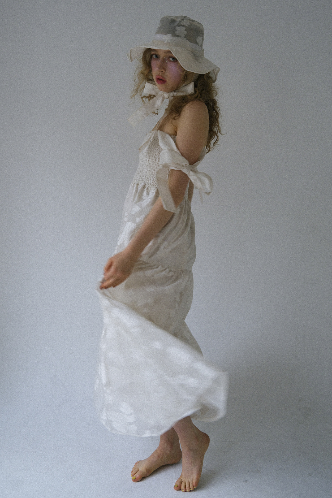 HONEY MI HONEY｜flower organdie frill ribbon hat｜フラワー