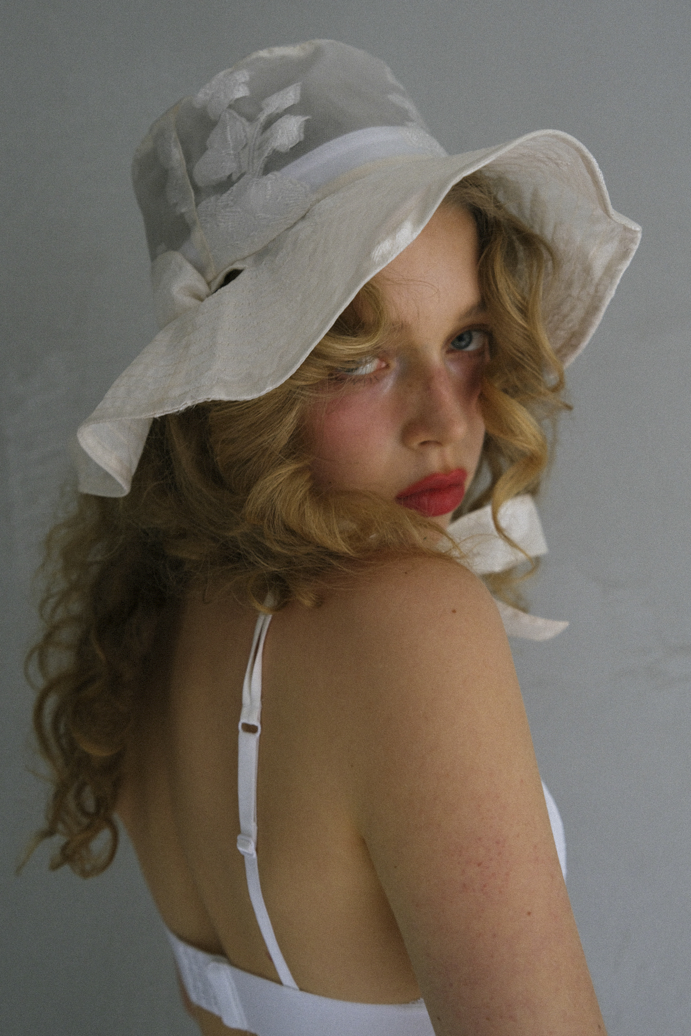 HONEY MI HONEY｜flower organdie frill ribbon hat｜フラワー