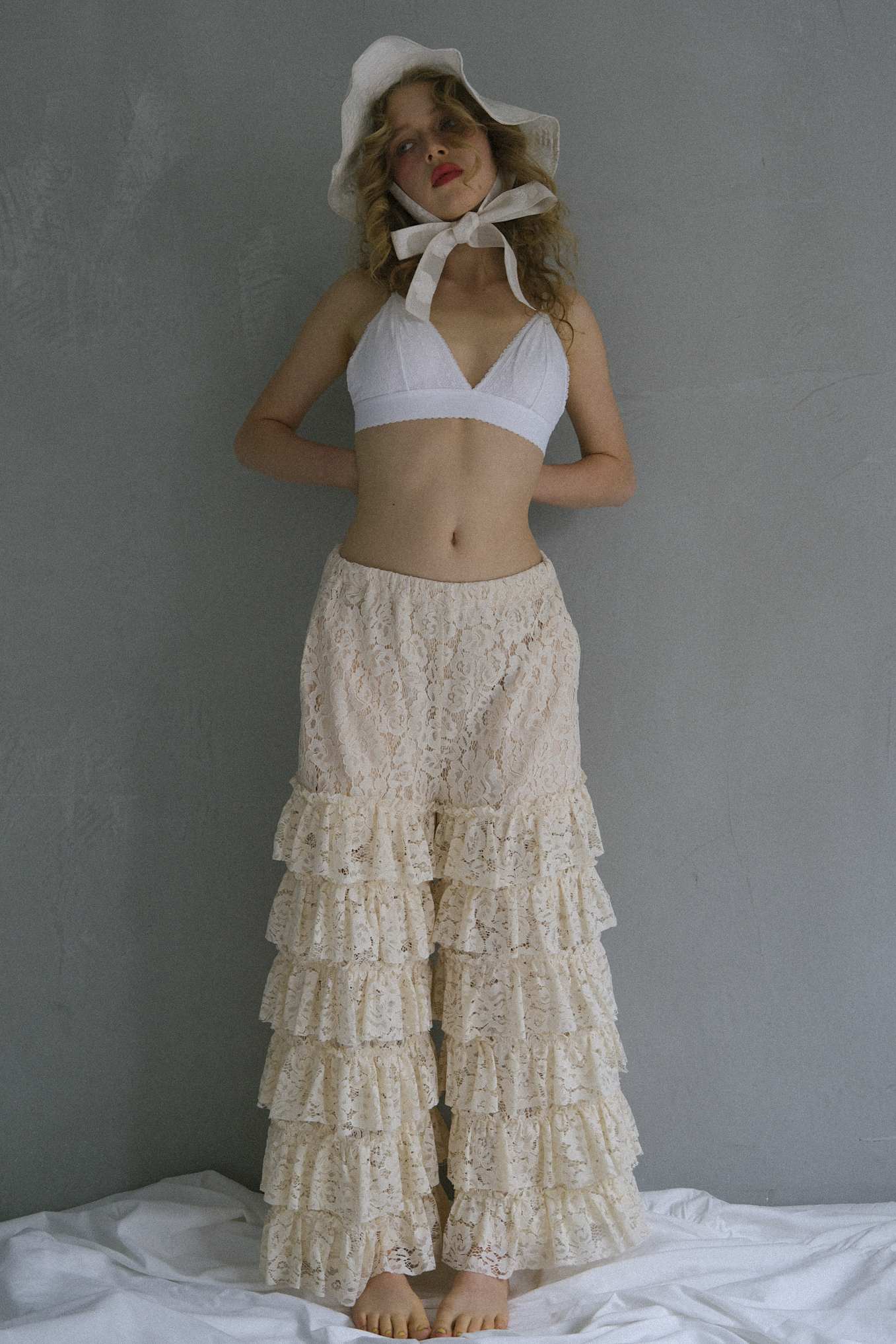 HONEY MI HONEY｜flower organdie frill ribbon hat｜フラワー