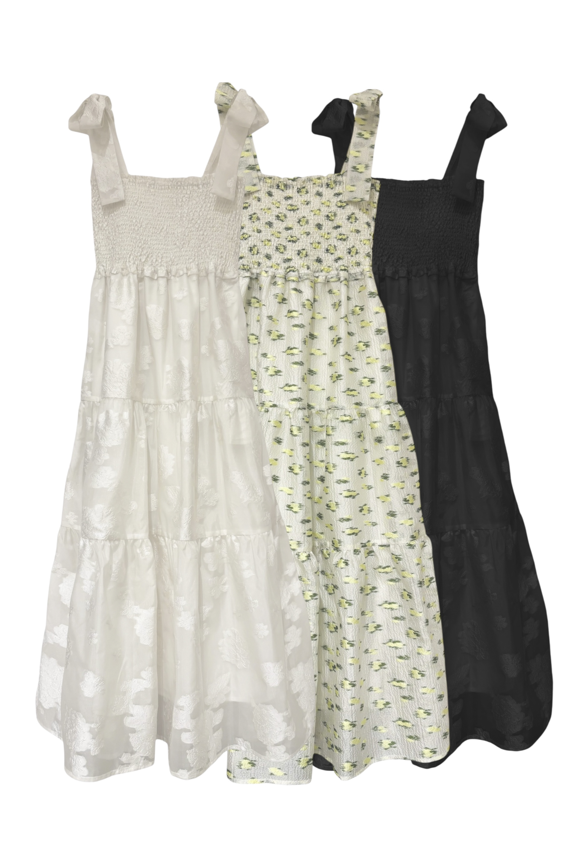 flower organdie tiered long one-piece | HONEY MI HONEY