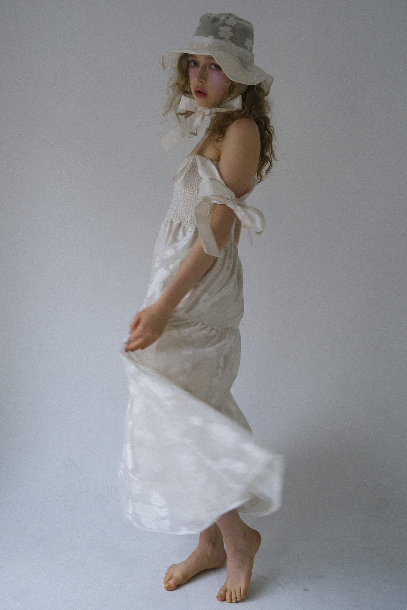 みみ様　　ワイルドフラワーパンチ flower organdie tiered long one-piece | HONEY MI HONEY