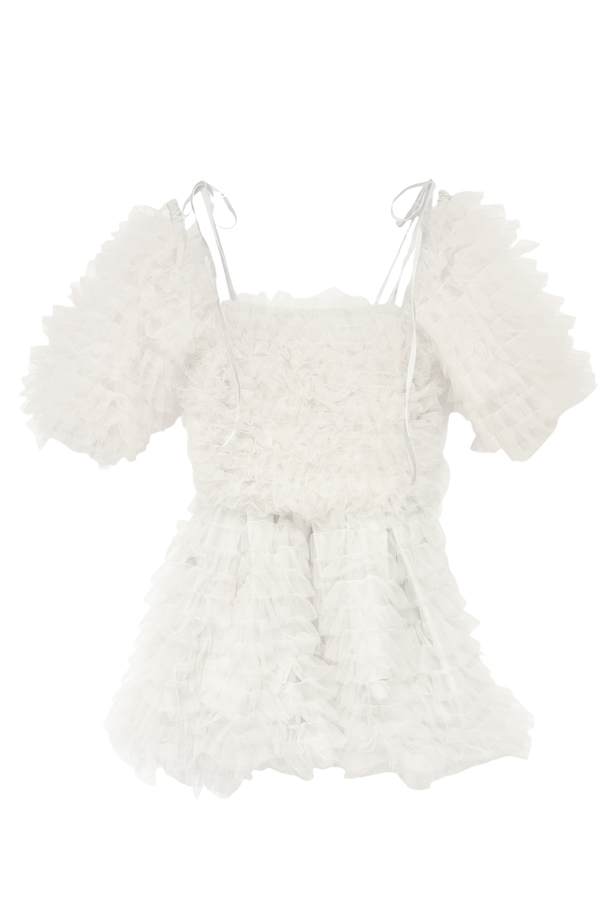 チュニック Tulle Frill Tunic mideal（マイディール） チュニック ruffle lace sheer tunic one