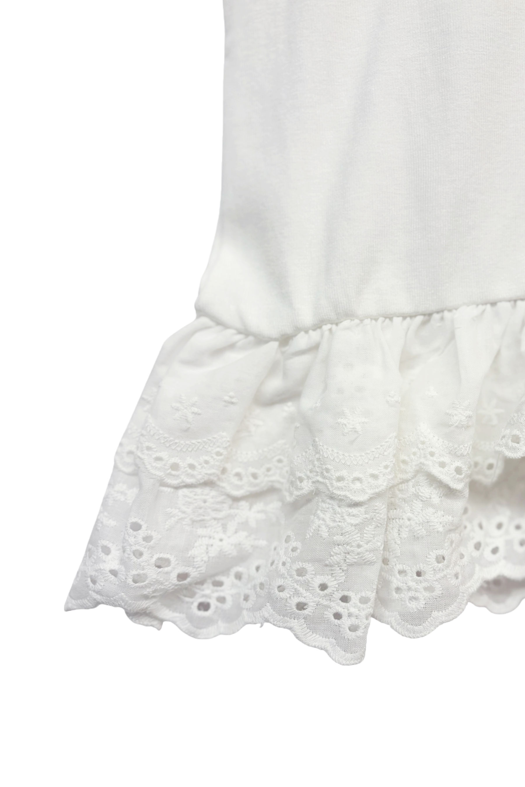 HONEY MI HONEY】cotton lace frill t-shirt HONEY.MALL